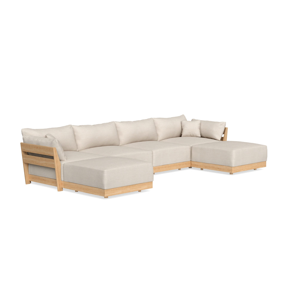 Modular Bondi Latte 4-Seater U-Sectional in Seashell | Memory Foam Blend