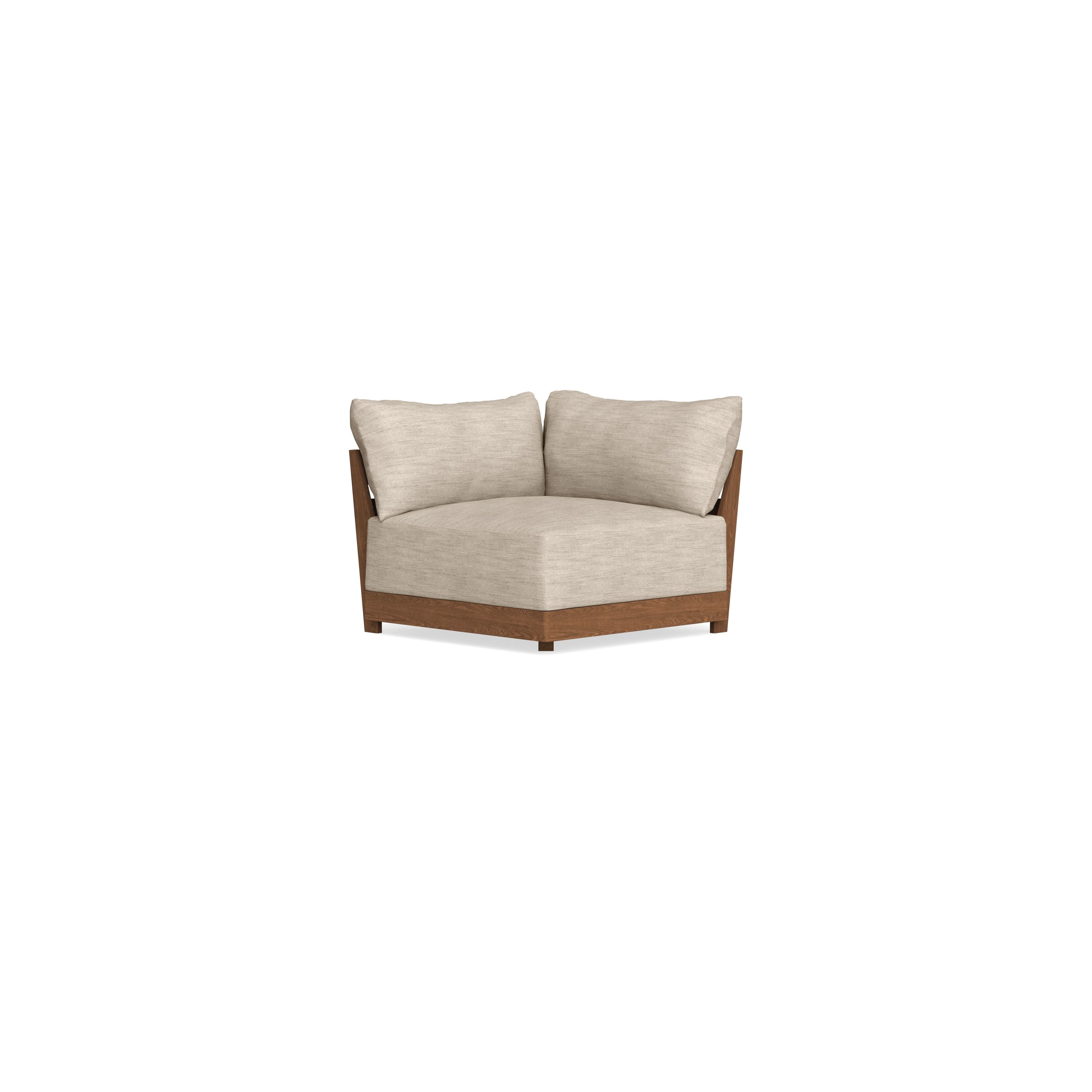 Modular Bondi Espresso Corner Chair in Wheat | Memory Foam Blend