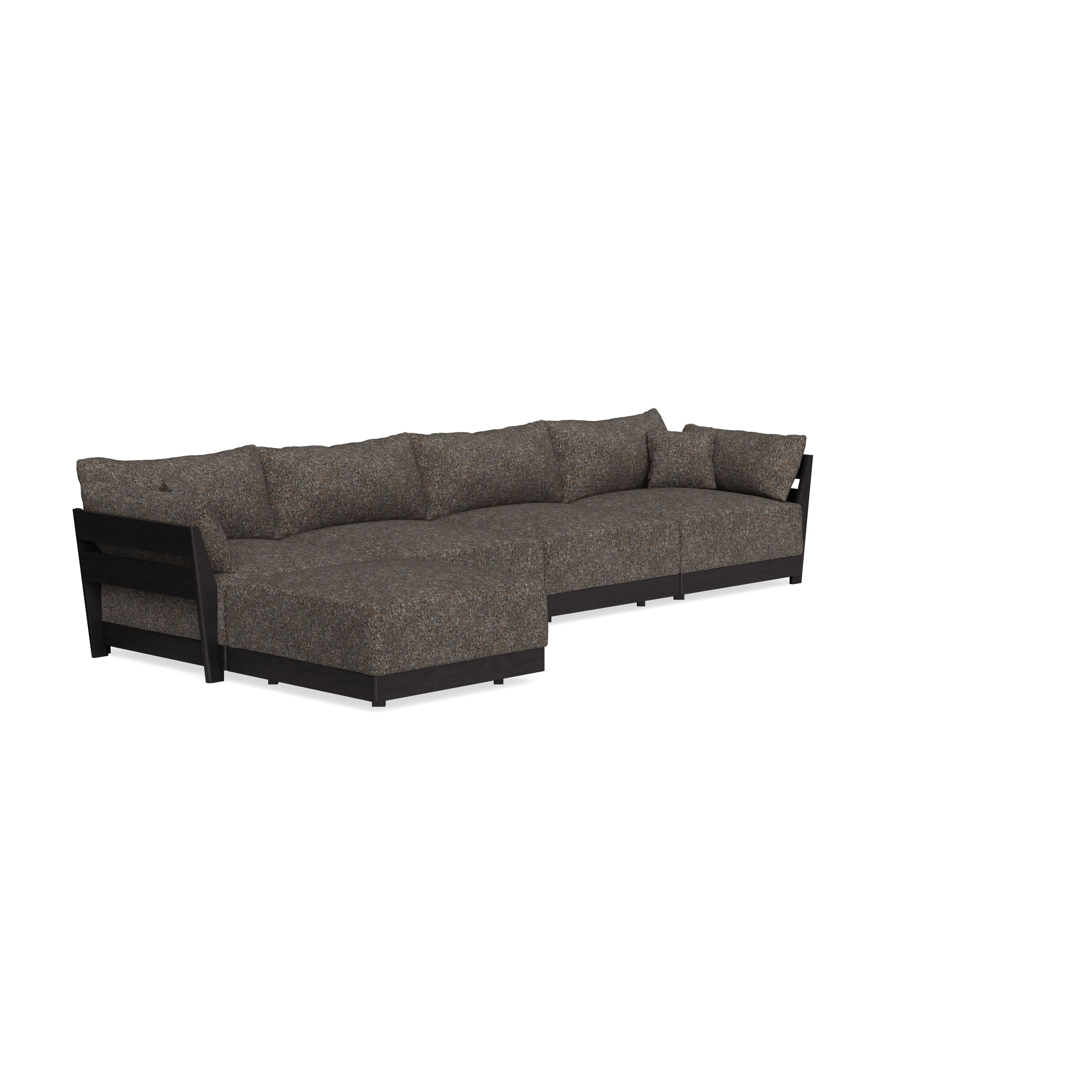 Modular Bondi Black 4-Seater Sectional in Eclipse | Memory Foam Blend
