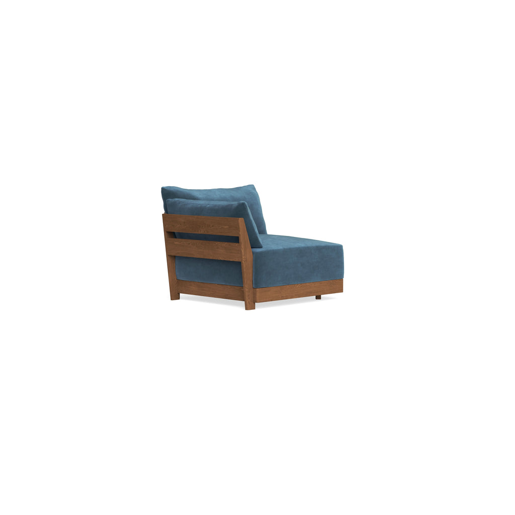 Modular Bondi Espresso End Chair in Oxford Blue | Classic Blend