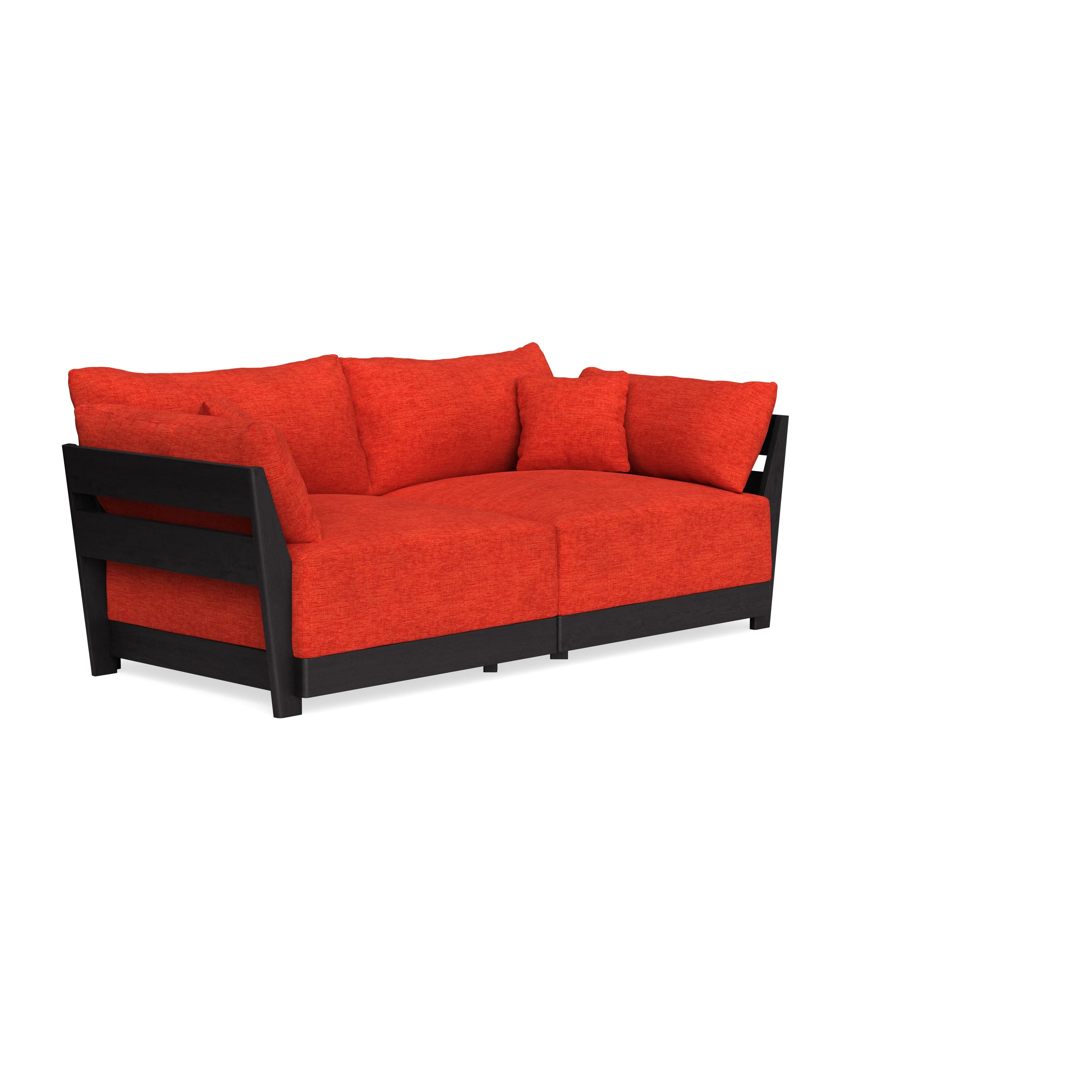 Modular Bondi Black 2-Seater Sofa in Poppy Orange | Classic Blend