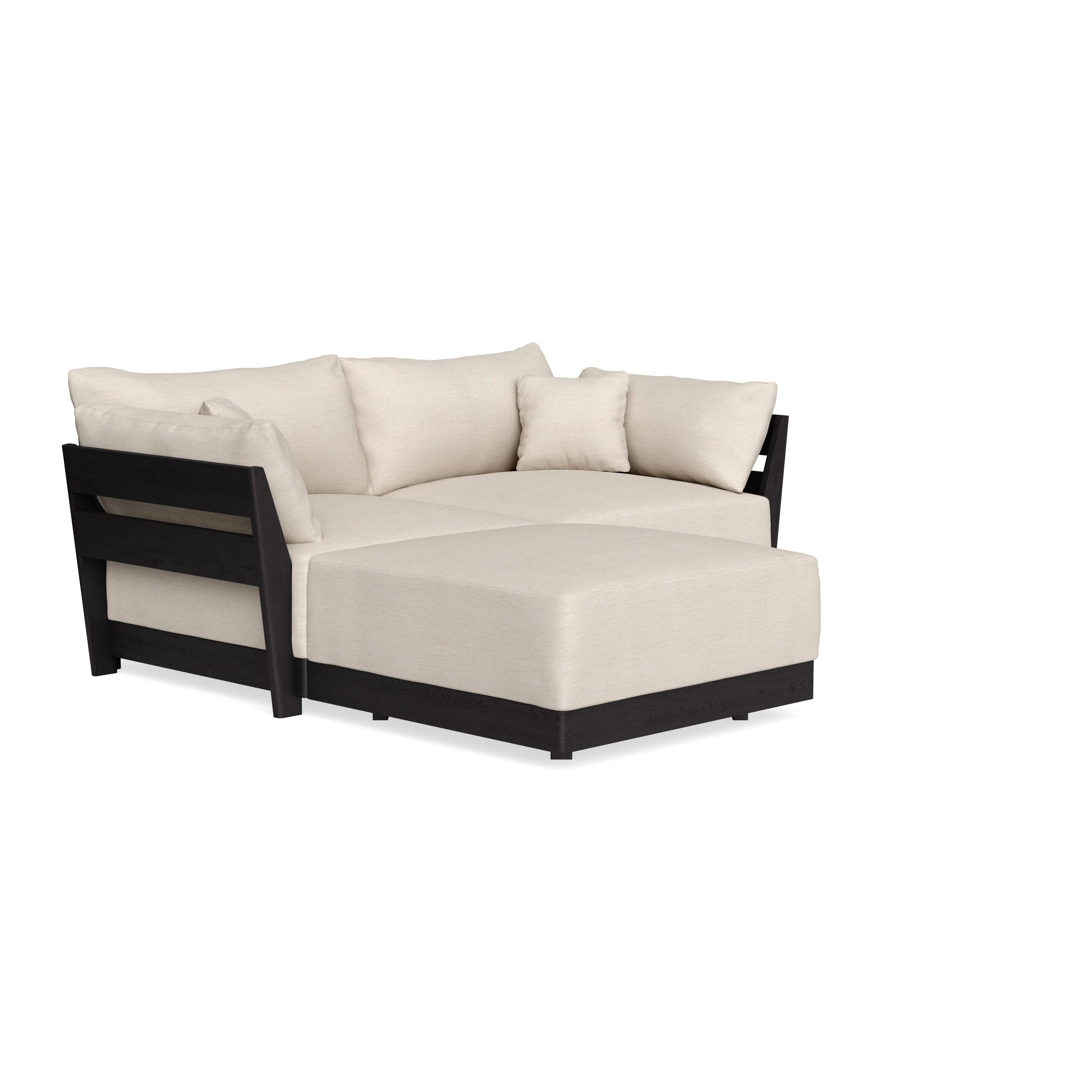 Modular Bondi Black 2-Seater Sectional in Seashell | Memory Foam Blend