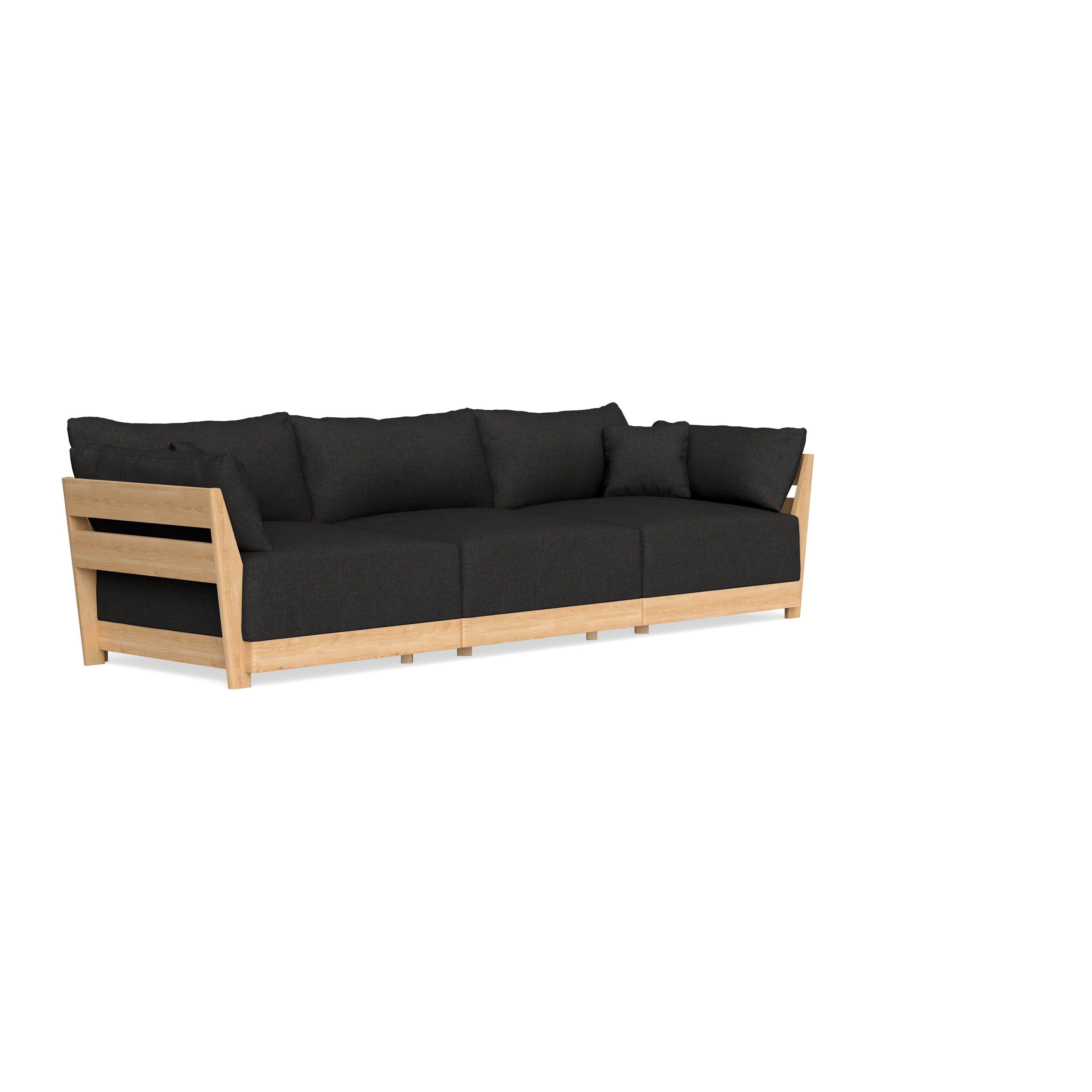 Modular Bondi Latte 3-Seater Sofa in Peppercorn | Memory Foam Blend