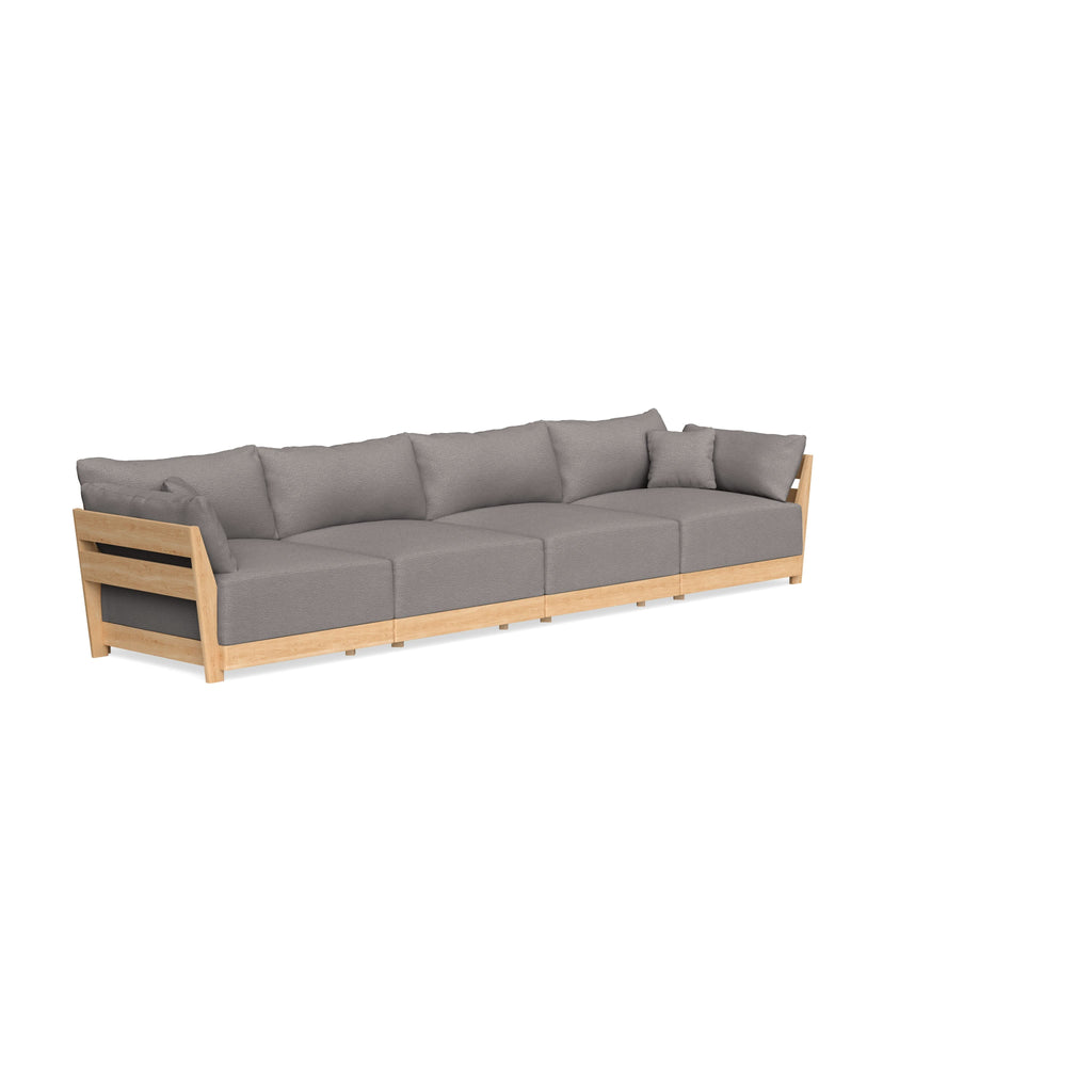 Modular Bondi Latte 4-Seater Sofa in Cement | Classic Blend