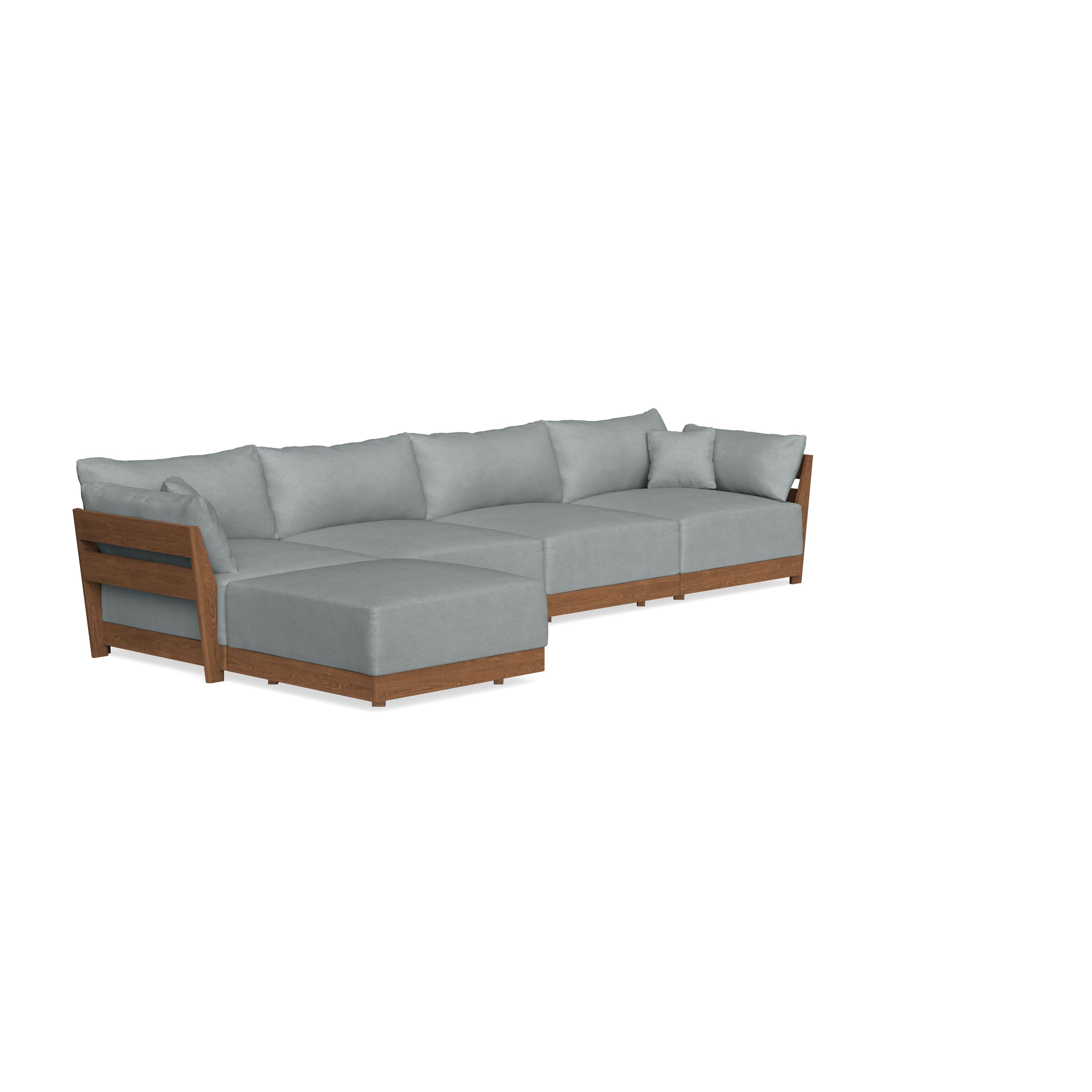 Modular Bondi Espresso 4-Seater Sectional in Light Steel | Classic Blend