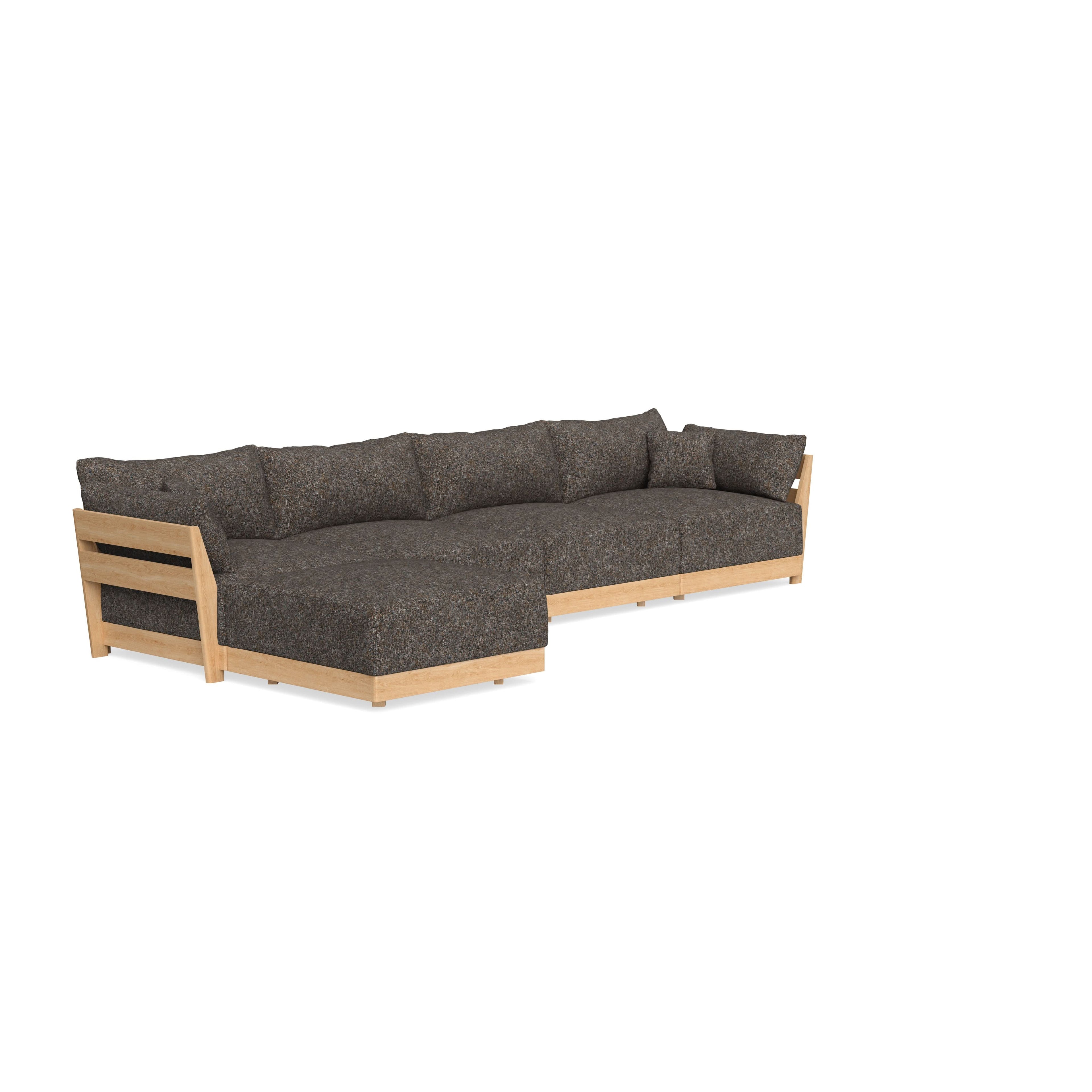 Modular Bondi Latte 4-Seater Sectional in Eclipse | Memory Foam Blend