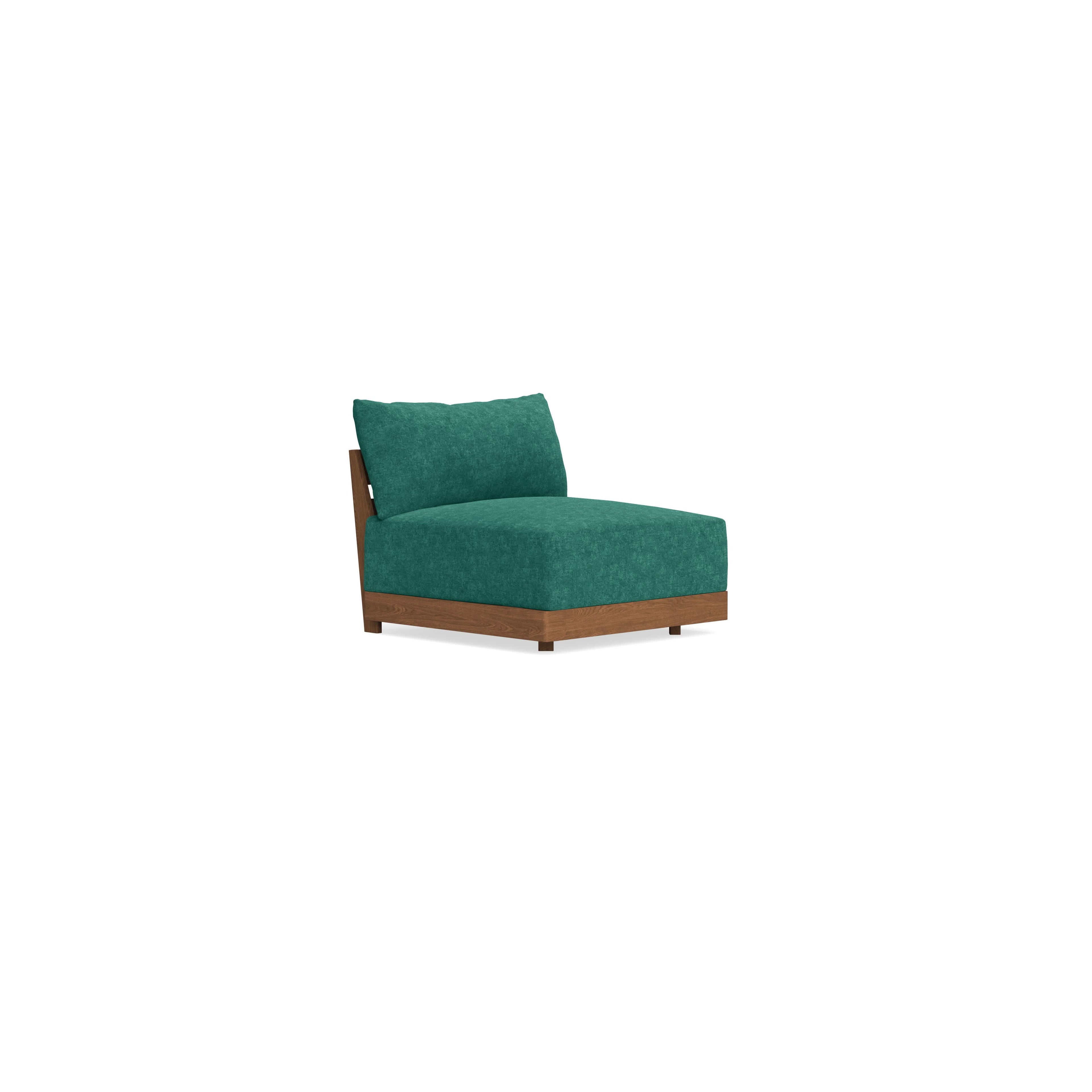 Modular Bondi Espresso Armless Chair in Jade Green | Classic Blend