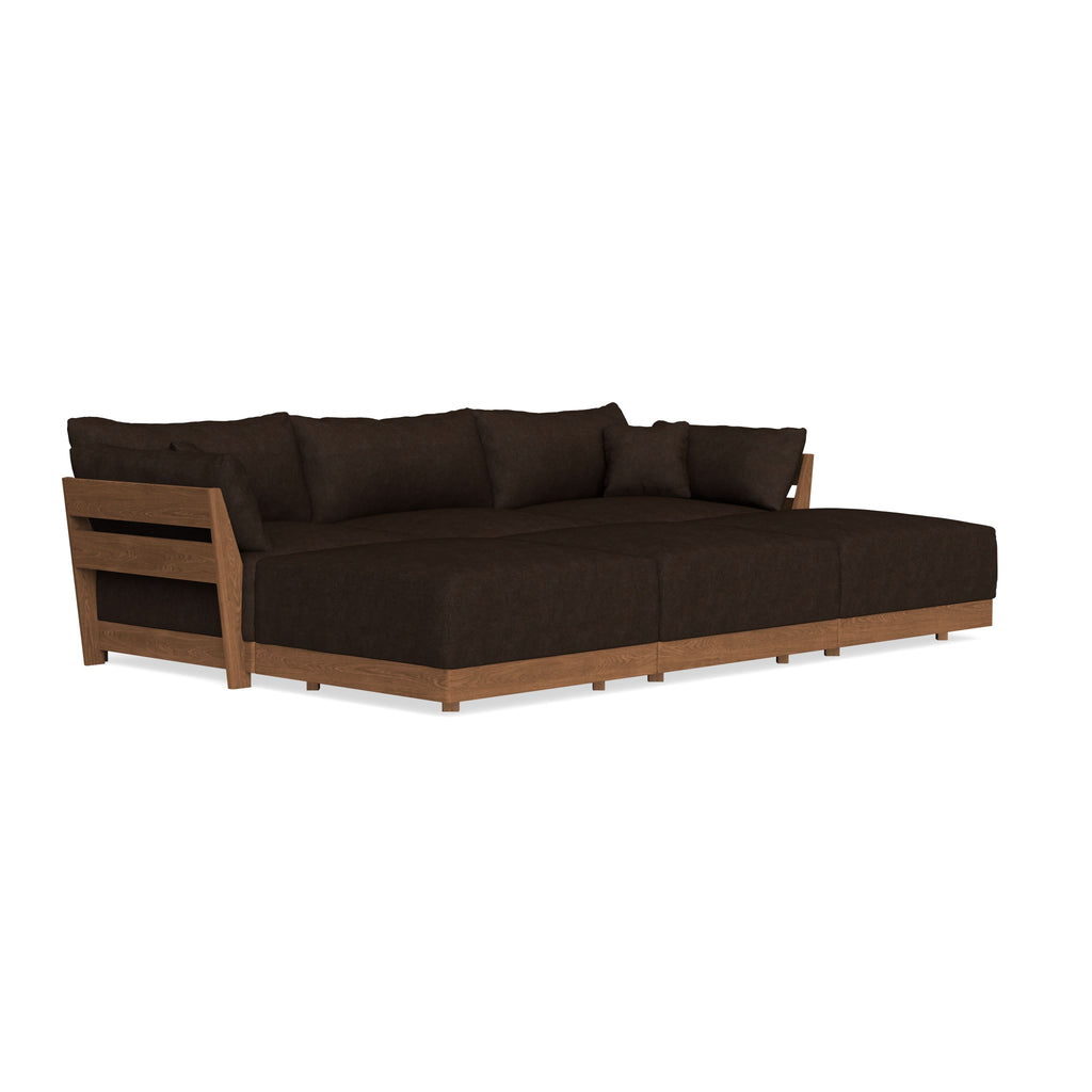 Modular Bondi Espresso 3-Seater Daybed Sofa Sectional in Espresso | Memory Foam Blend
