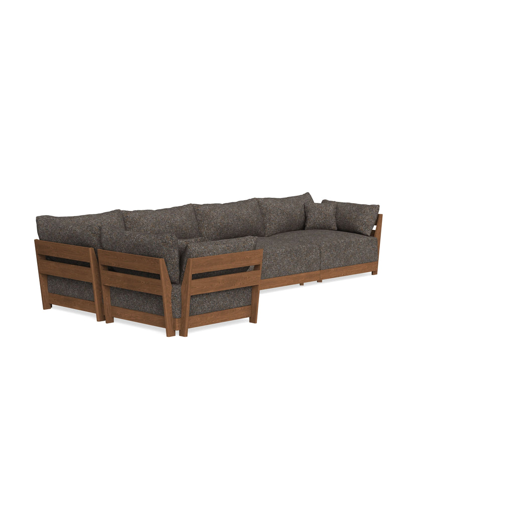 Modular Bondi Espresso 5-Seater L-Sectional in Eclipse | Memory Foam Blend
