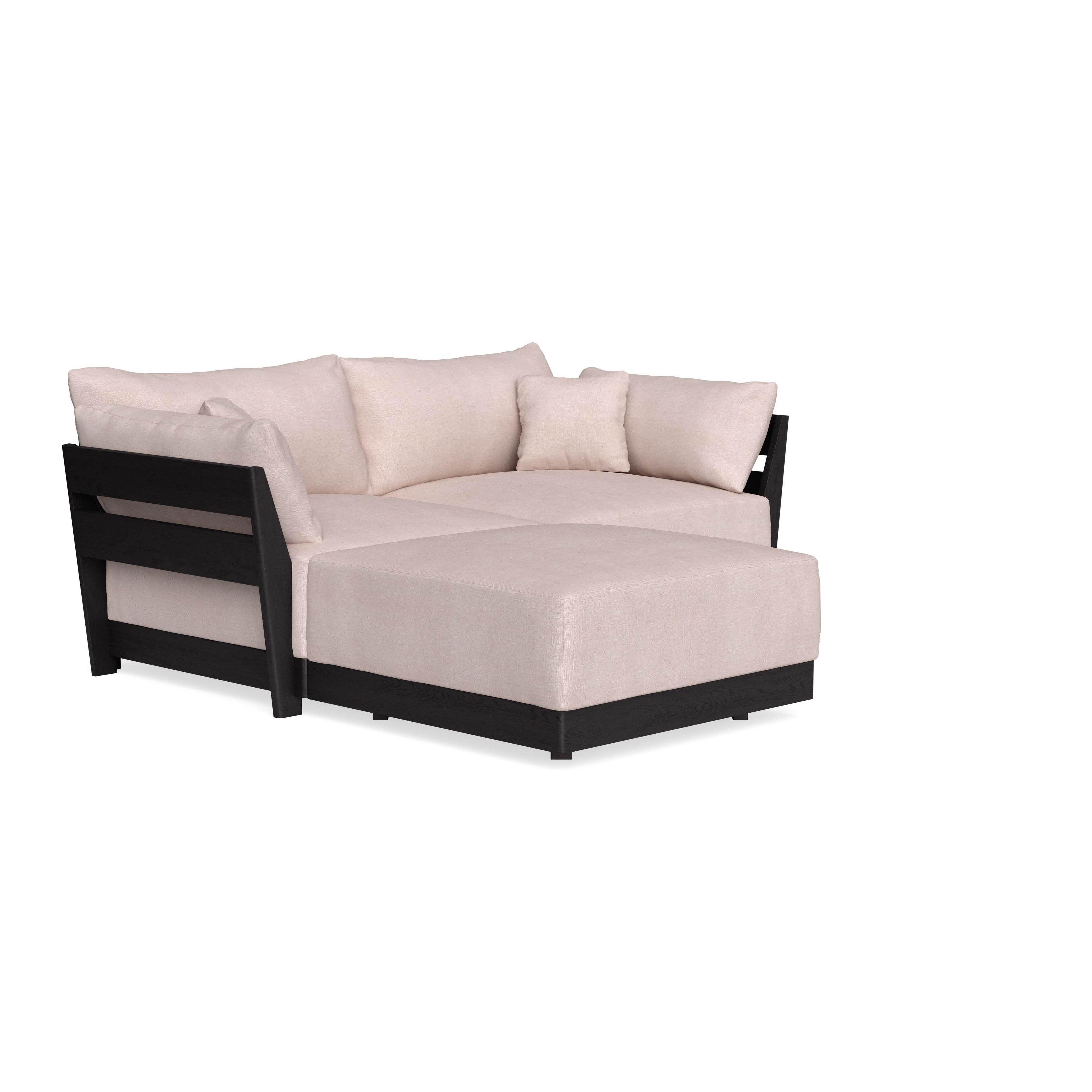 Modular Bondi Black 2-Seater Sectional in Blush | Memory Foam Blend