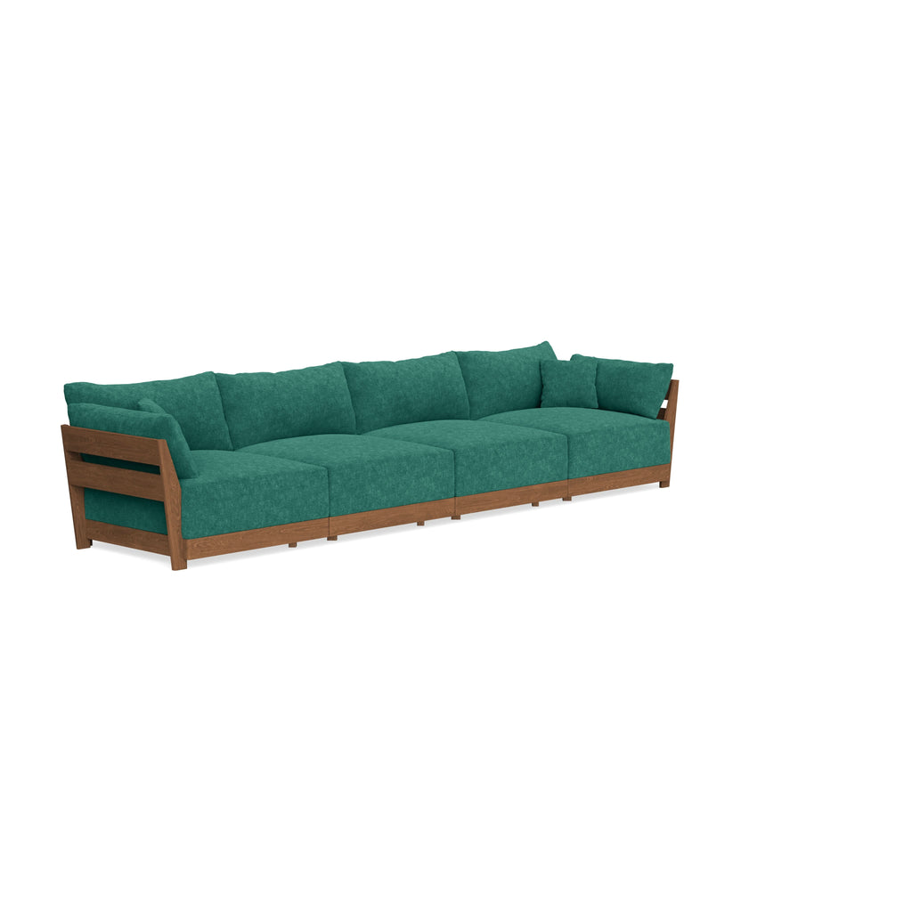 Modular Bondi Espresso 4-Seater Sofa in Jade Green | Memory Foam Blend