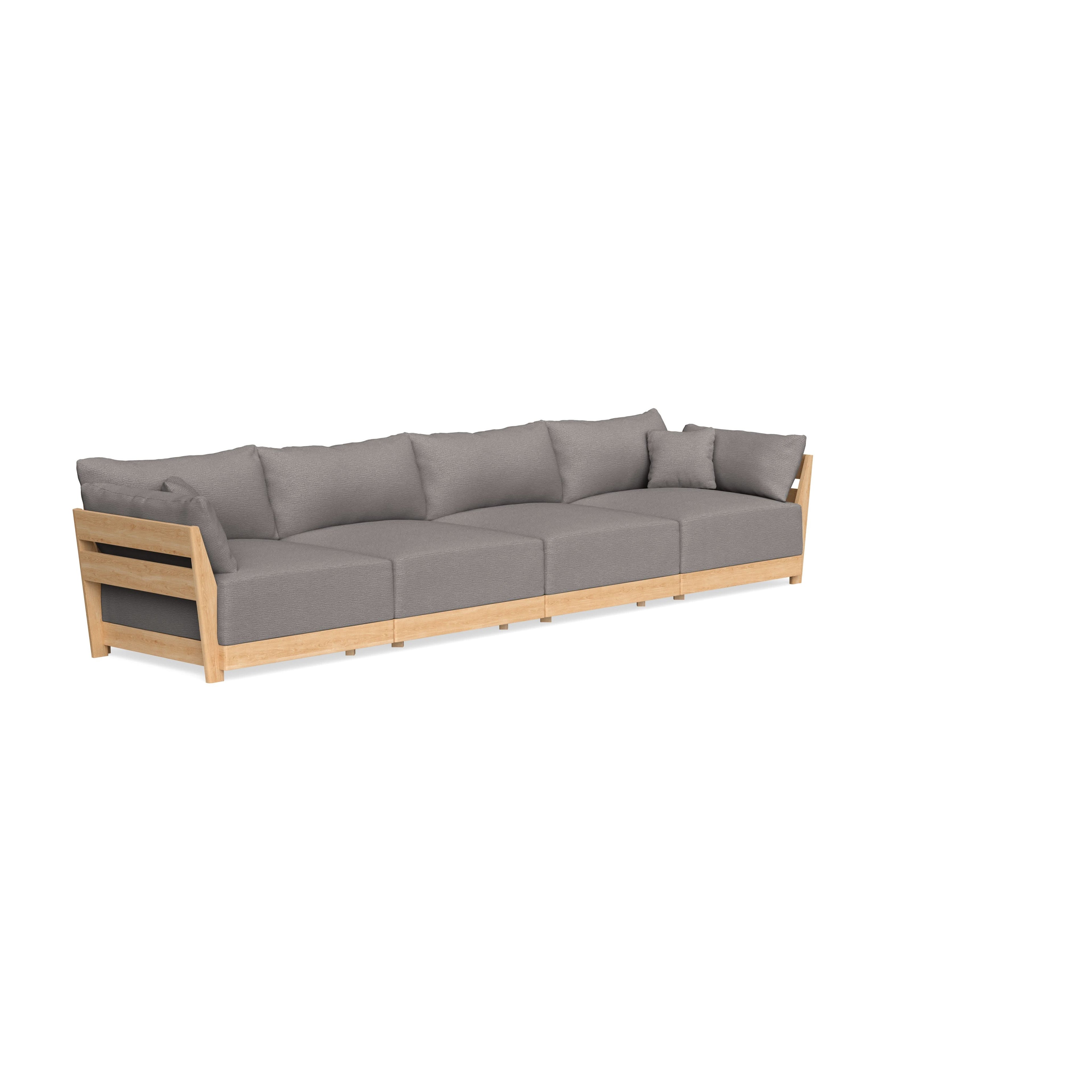 Modular Bondi Latte 4-Seater Sofa in Cement | Memory Foam Blend