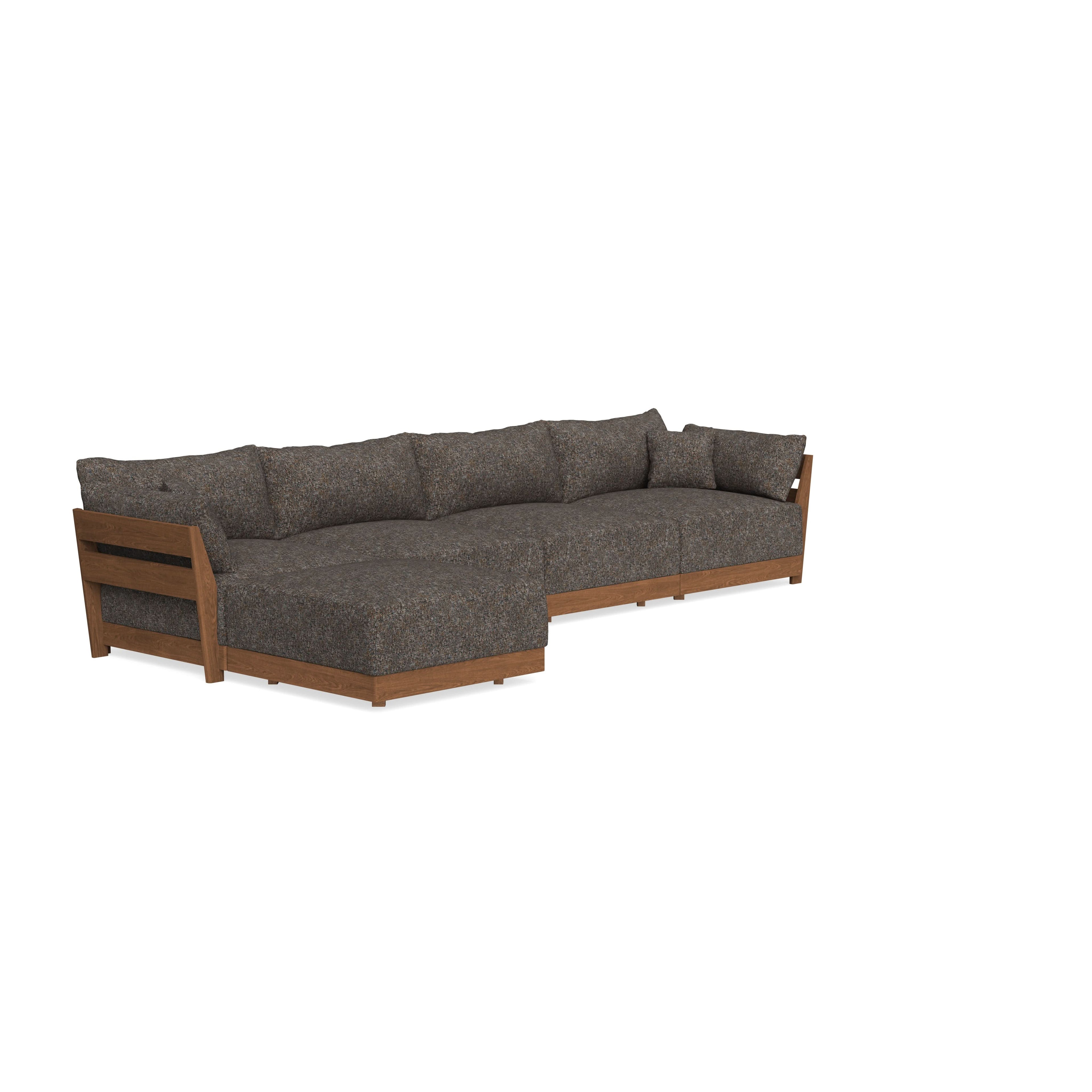 Modular Bondi Espresso 4-Seater Sectional in Eclipse | Memory Foam Blend