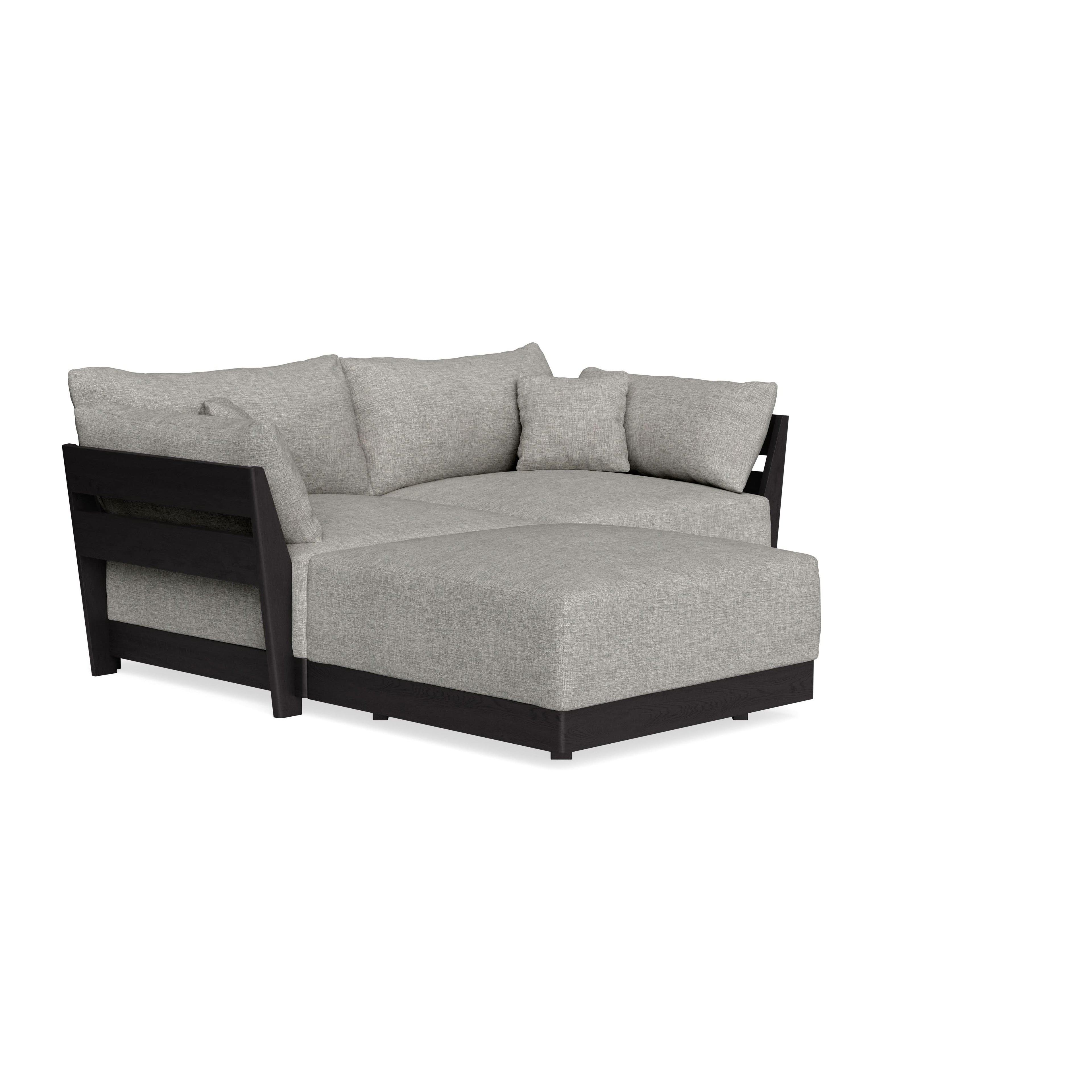 Modular Bondi Black 2-Seater Sectional in Fog | Classic Blend
