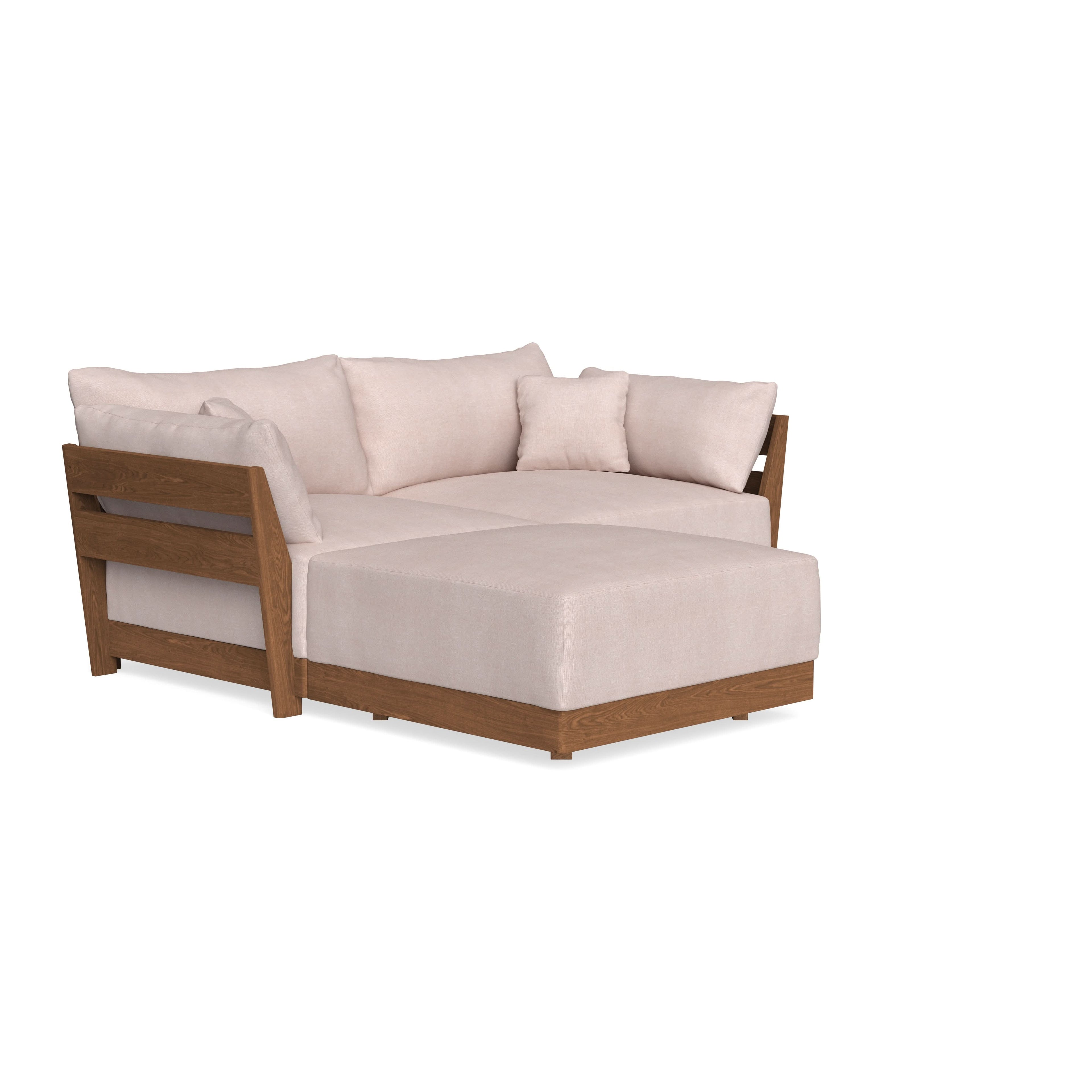 Modular Bondi Espresso 2-Seater Sectional in Blush | Memory Foam Blend