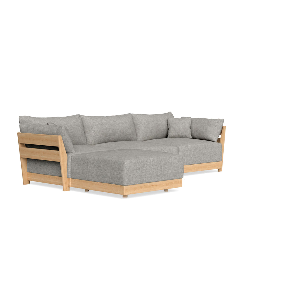 Modular Bondi Latte 3-Seater Sectional in Fog | Memory Foam Blend