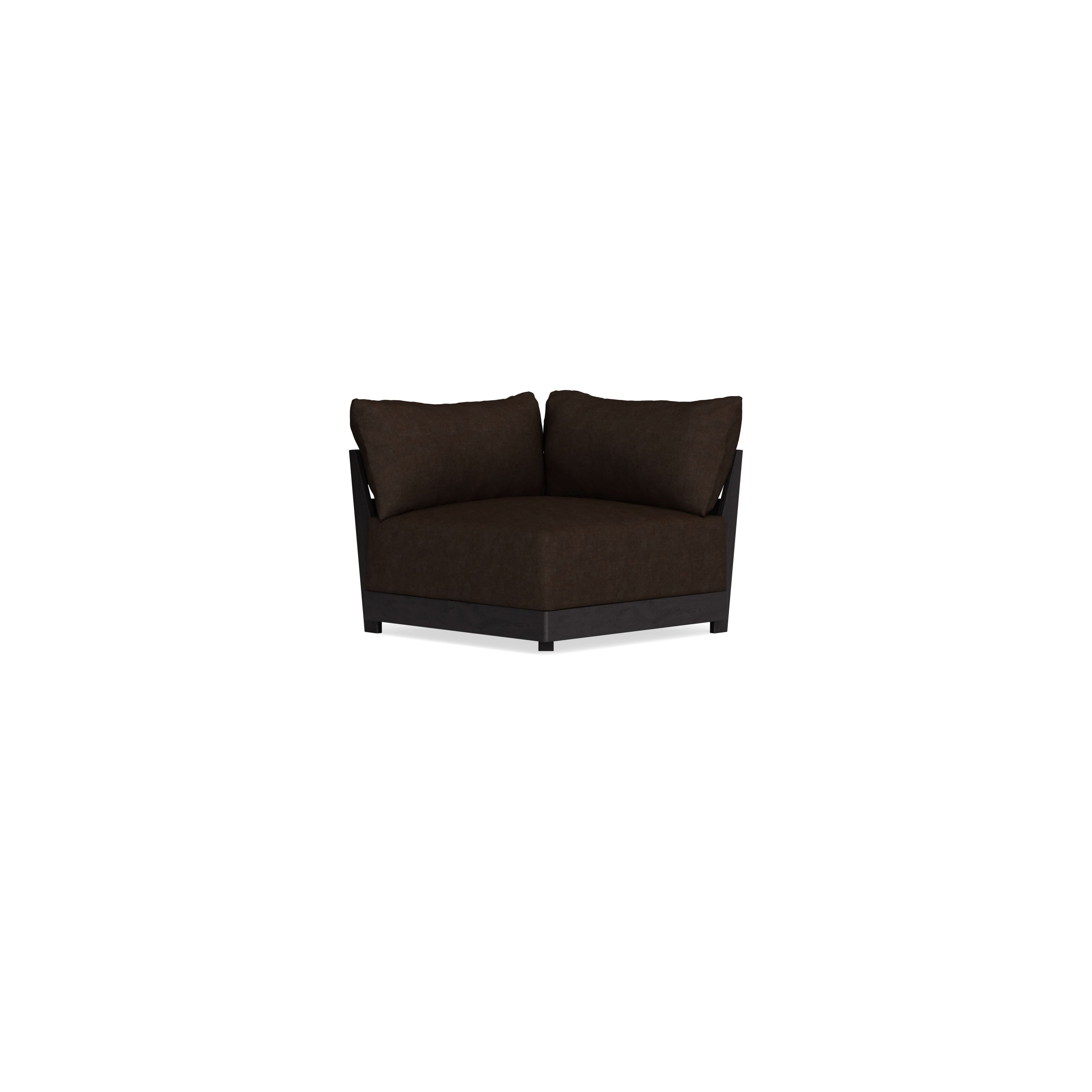 Modular Bondi Black Corner Chair in Espresso | Memory Foam Blend