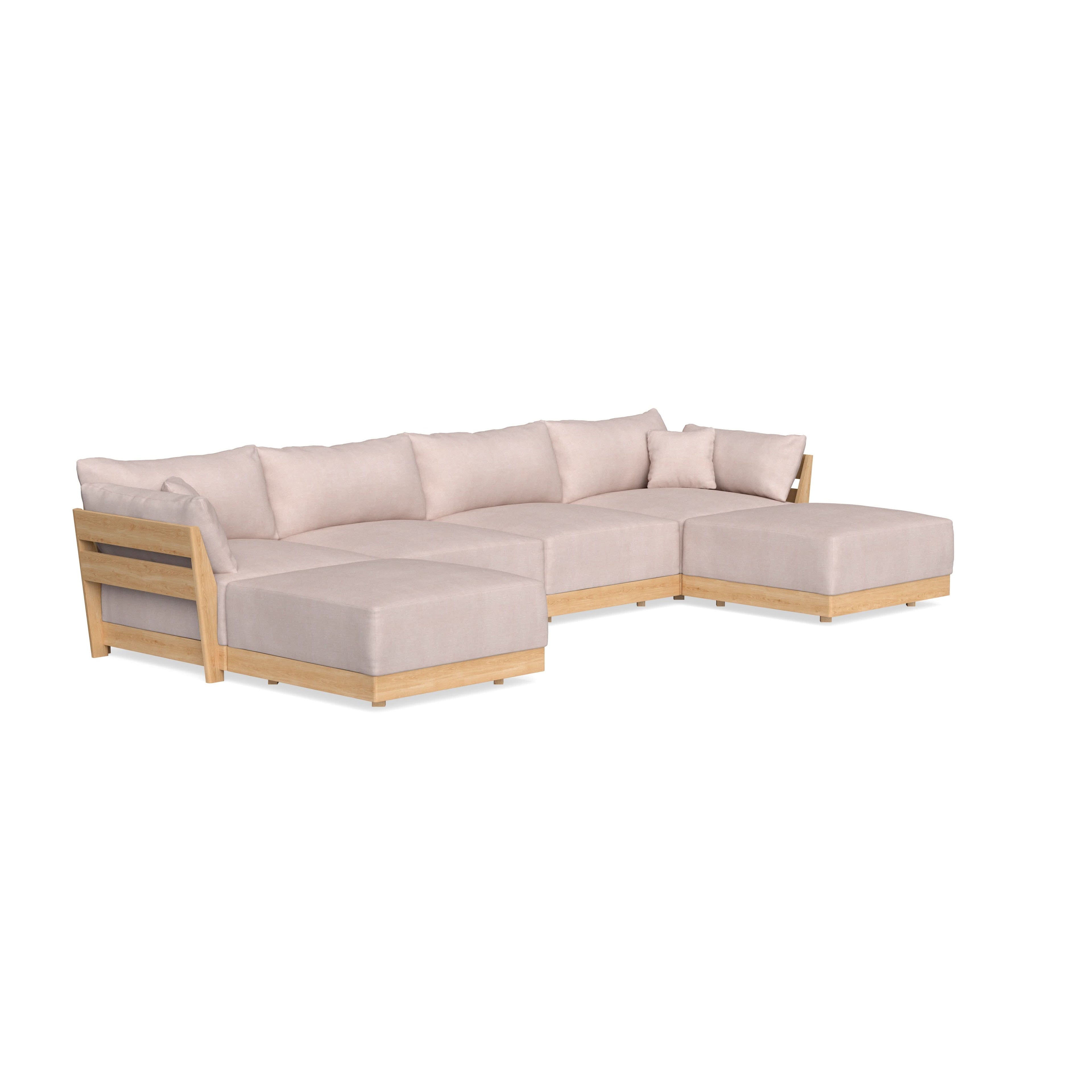 Modular Bondi Latte 4-Seater U-Sectional in Blush | Memory Foam Blend