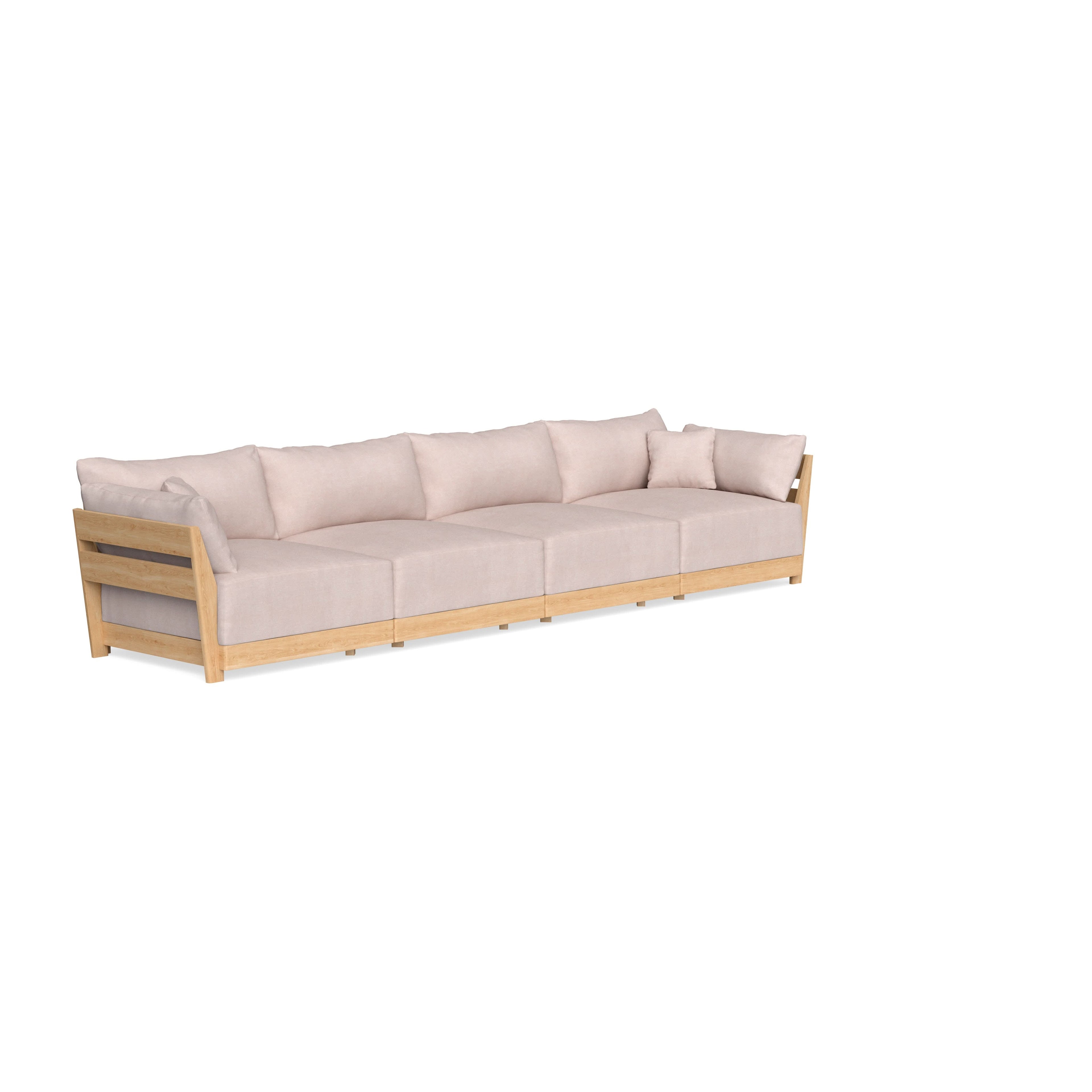 Modular Bondi Latte 4-Seater Sofa in Blush | Memory Foam Blend
