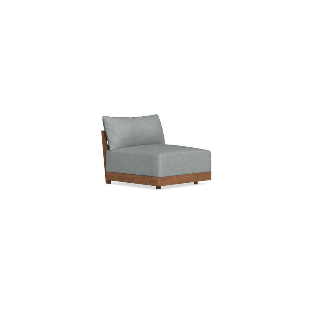 Modular Bondi Espresso Armless Chair in Light Steel | Memory Foam Blend