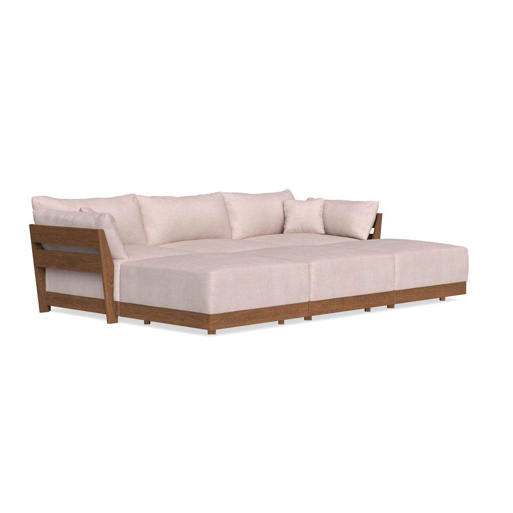 Modular Bondi Espresso 3-Seater Daybed Sofa Sectional in Blush | Classic Blend