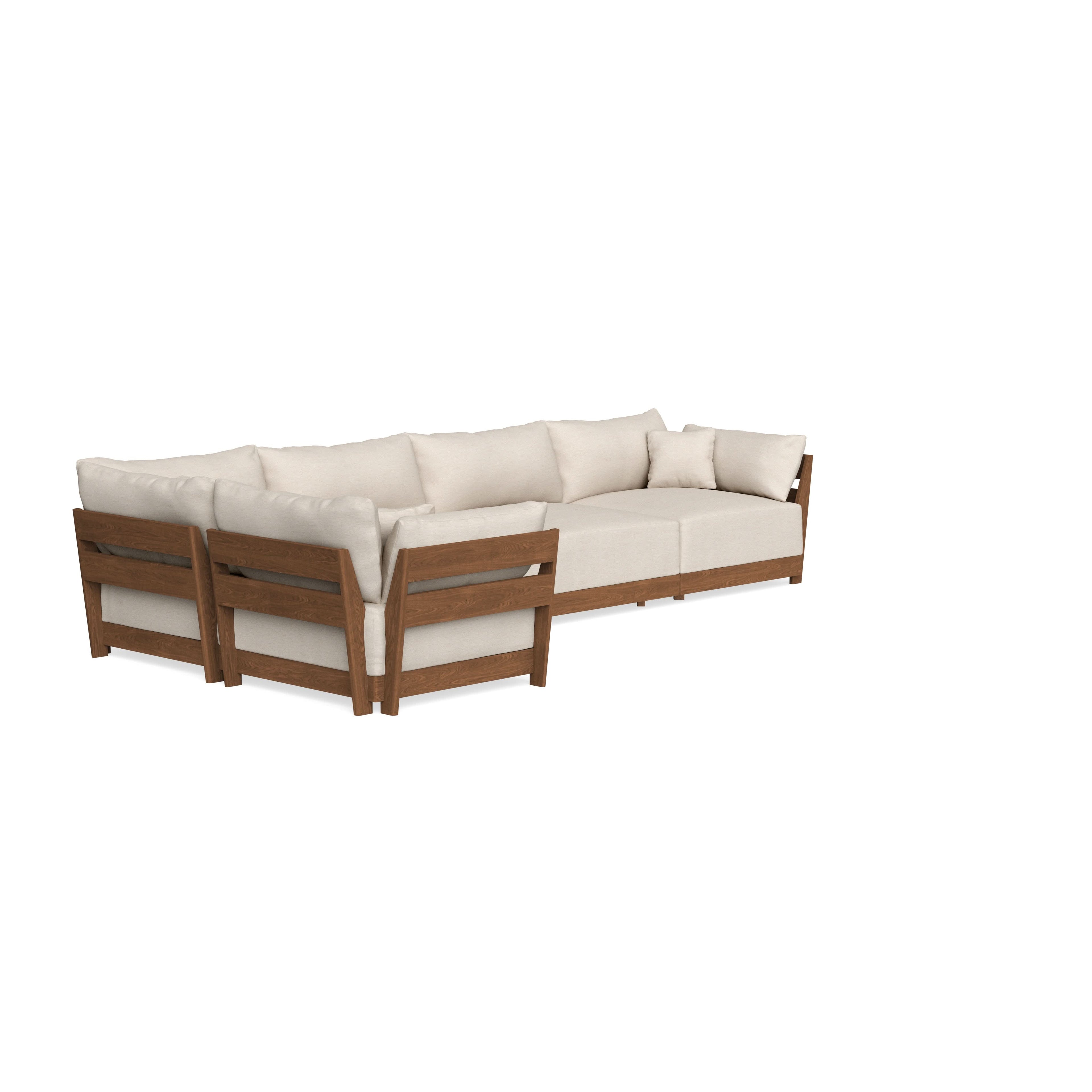 Modular Bondi Espresso 5-Seater L-Sectional in Seashell | Classic Blend