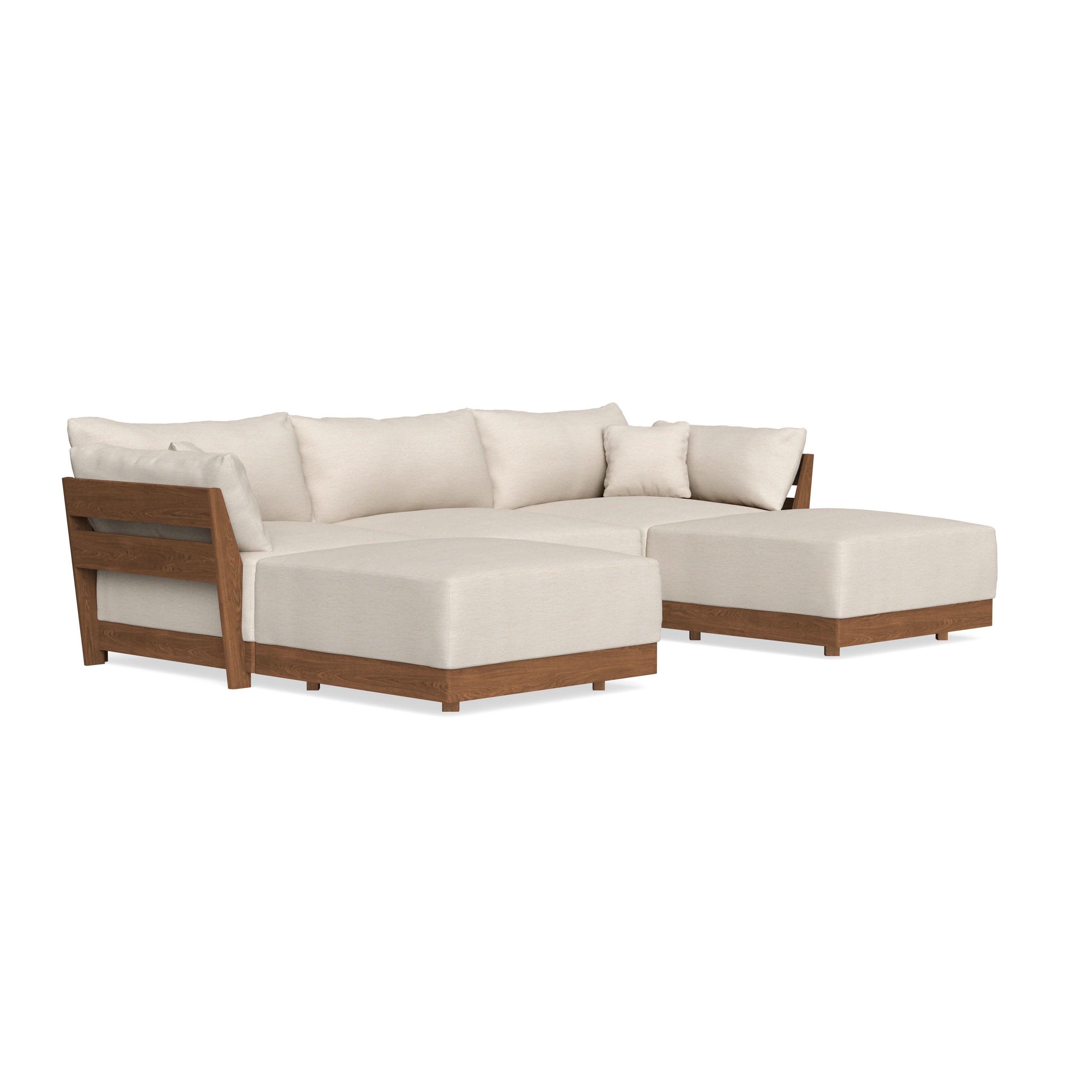 Modular Bondi Espresso 3-Seater U-Sectional in Seashell | Classic Blend