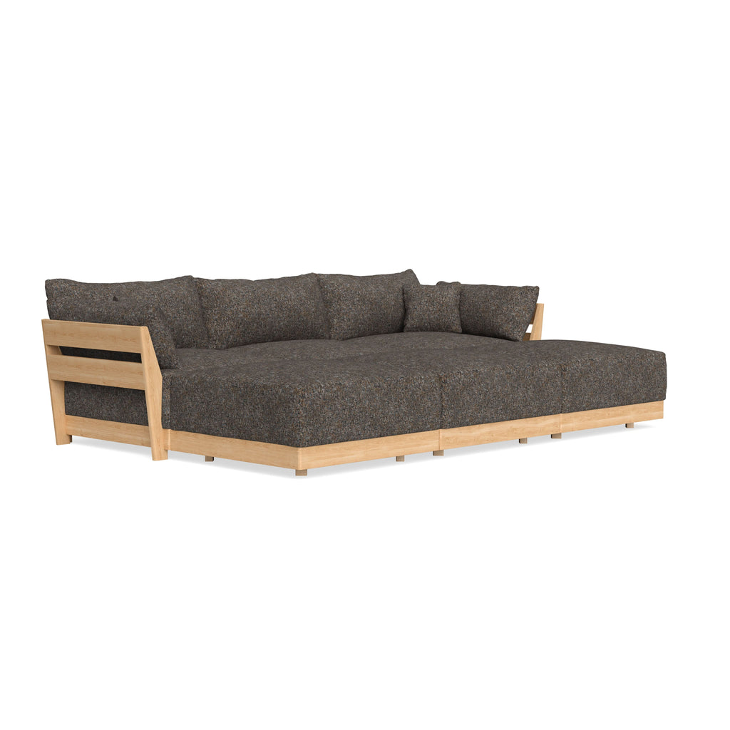 Modular Bondi Latte 3-Seater Daybed Sofa Sectional in Eclipse | Memory Foam Blend