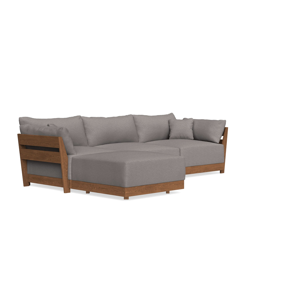 Modular Bondi Espresso 3-Seater Sectional in Cement | Memory Foam Blend