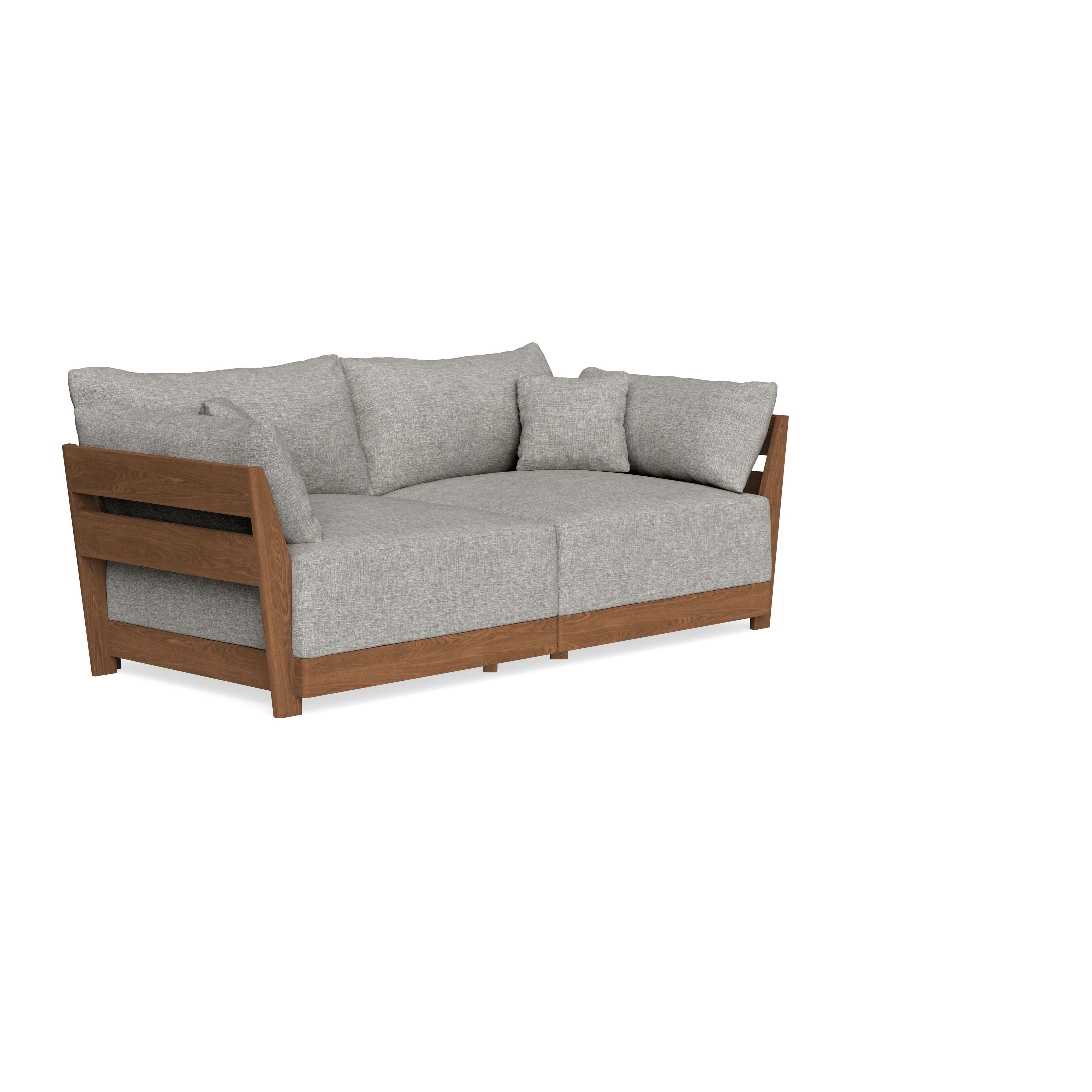 Modular Bondi Espresso 2-Seater Sofa in Fog | Memory Foam Blend
