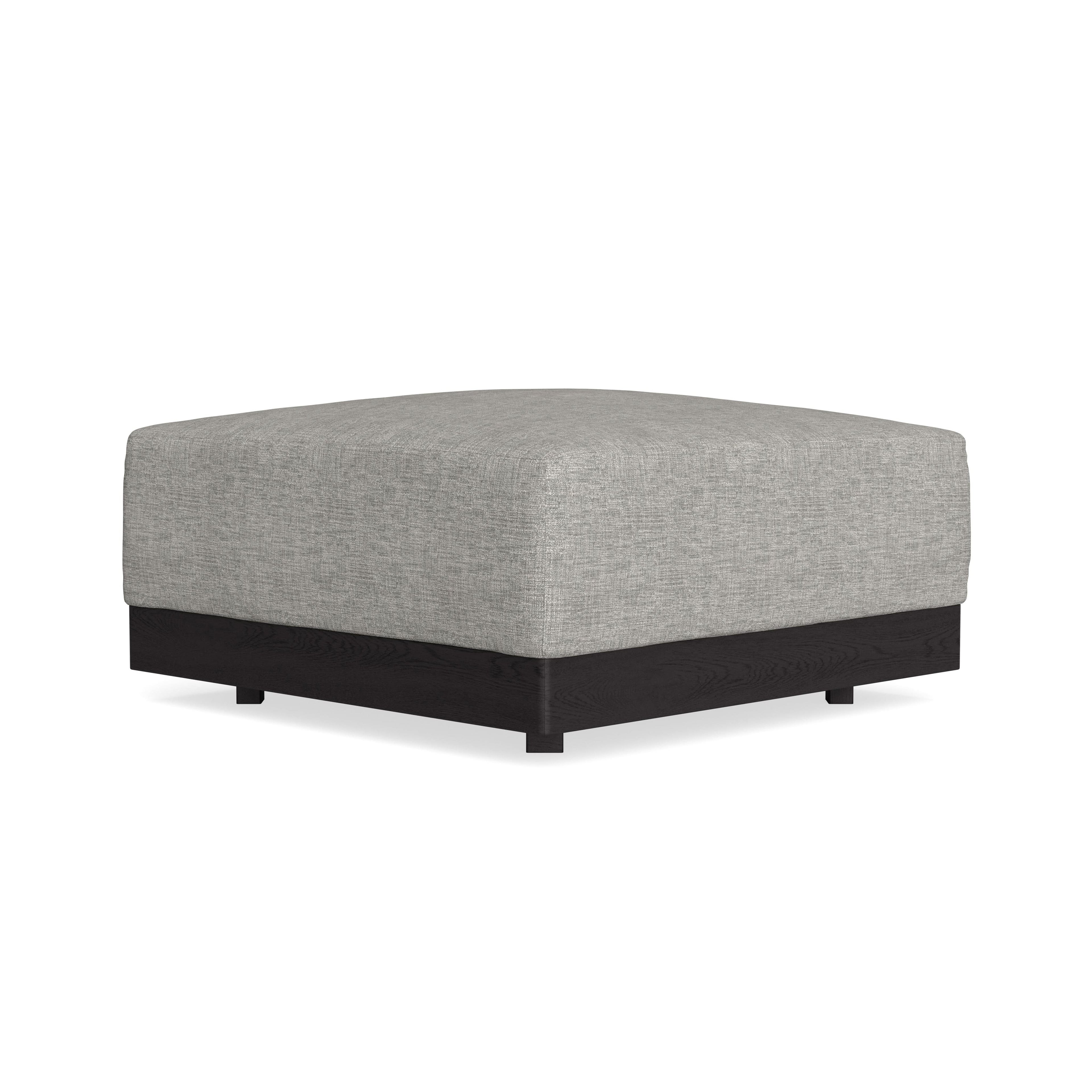Modular Bondi Black Ottoman in Fog | Classic Blend