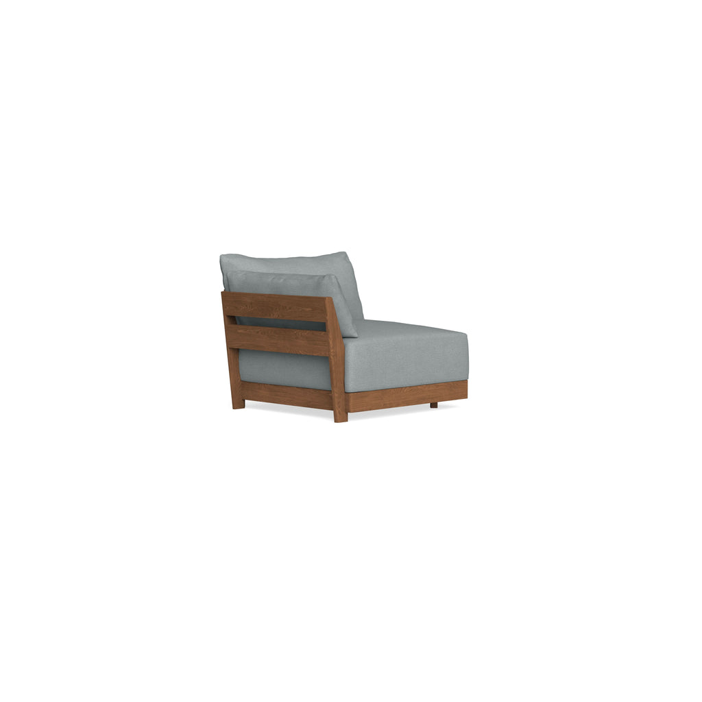 Modular Bondi Espresso End Chair in Light Steel | Memory Foam Blend