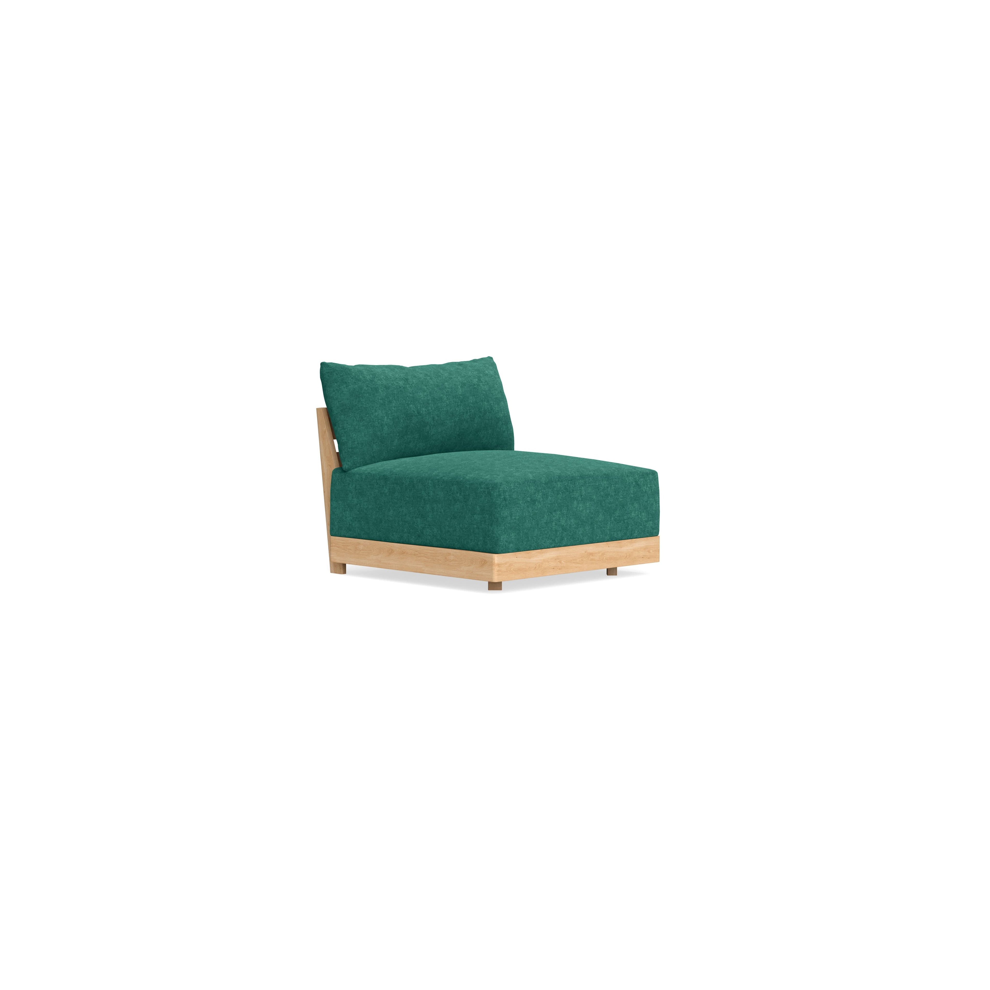 Modular Bondi Latte Armless Chair in Jade Green | Memory Foam Blend