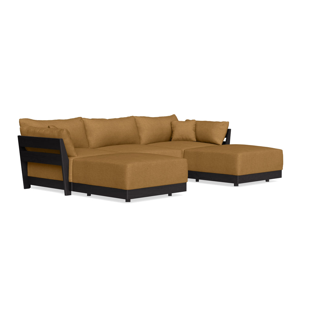 Modular Bondi Black 3-Seater U-Sectional in Dijon | Classic Blend