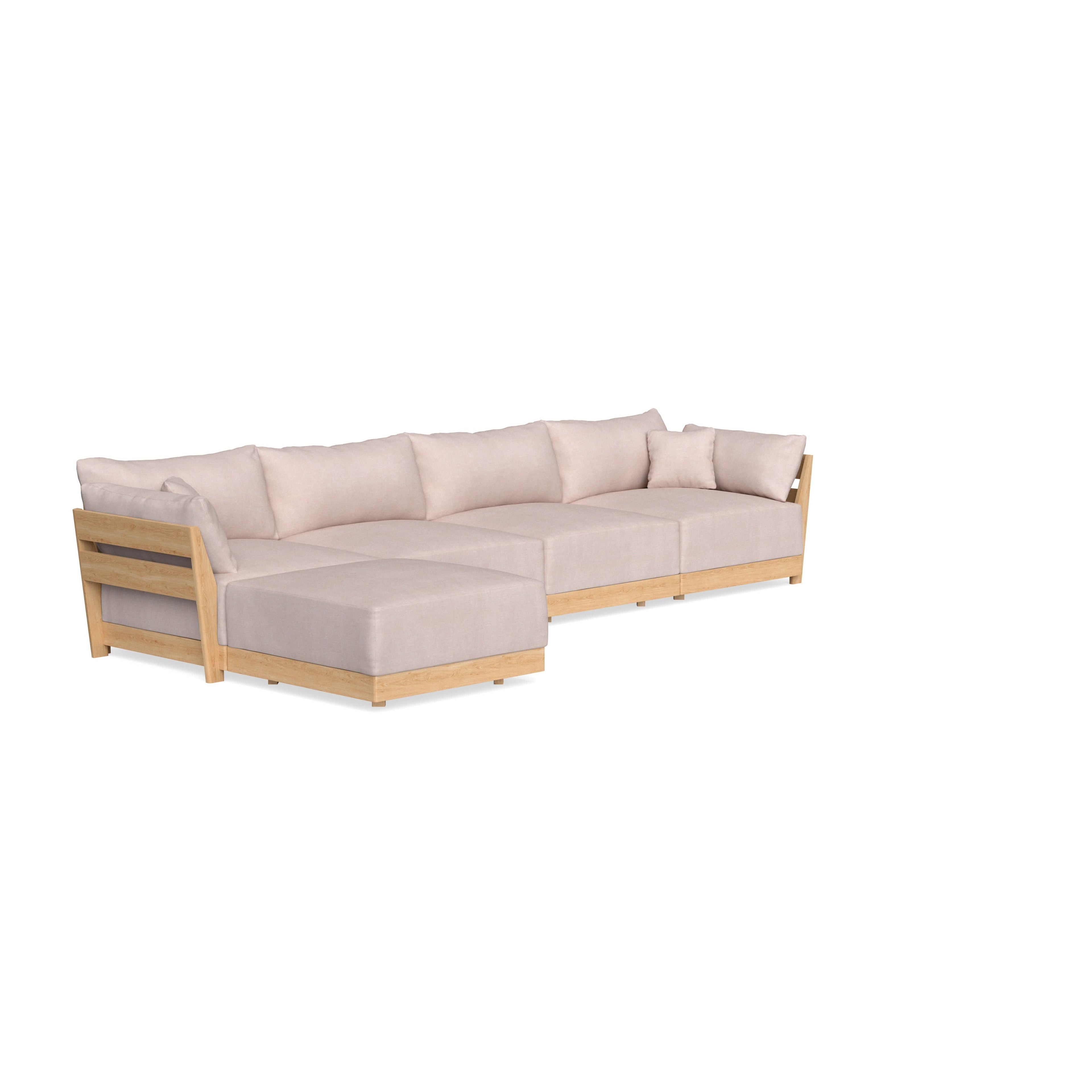 Modular Bondi Latte 4-Seater Sectional in Blush | Classic Blend