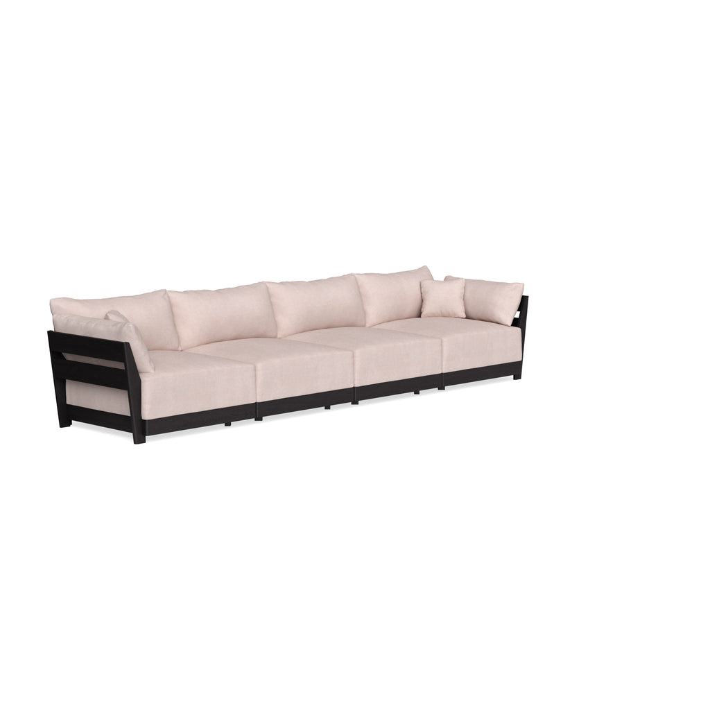 Modular Bondi Black 4-Seater Sofa in Blush | Classic Blend
