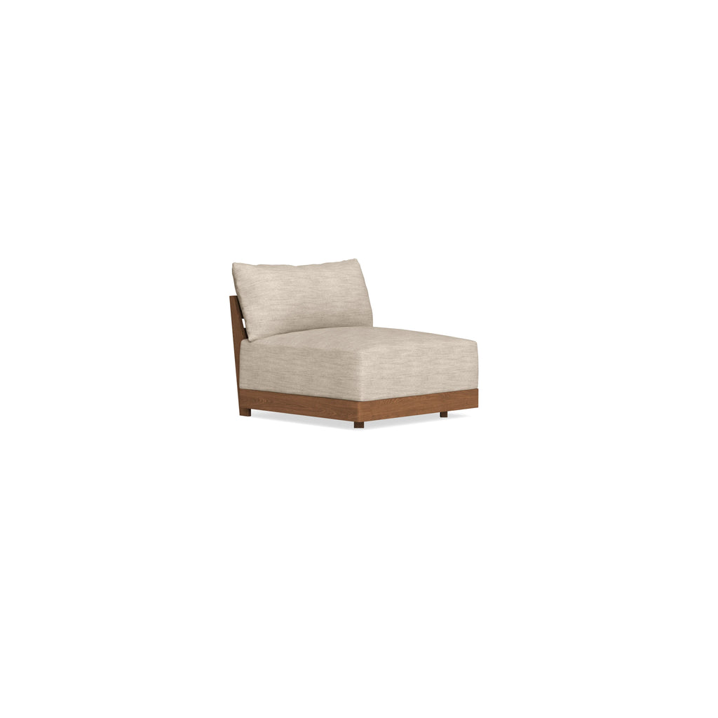 Modular Bondi Espresso Armless Chair in Wheat | Memory Foam Blend