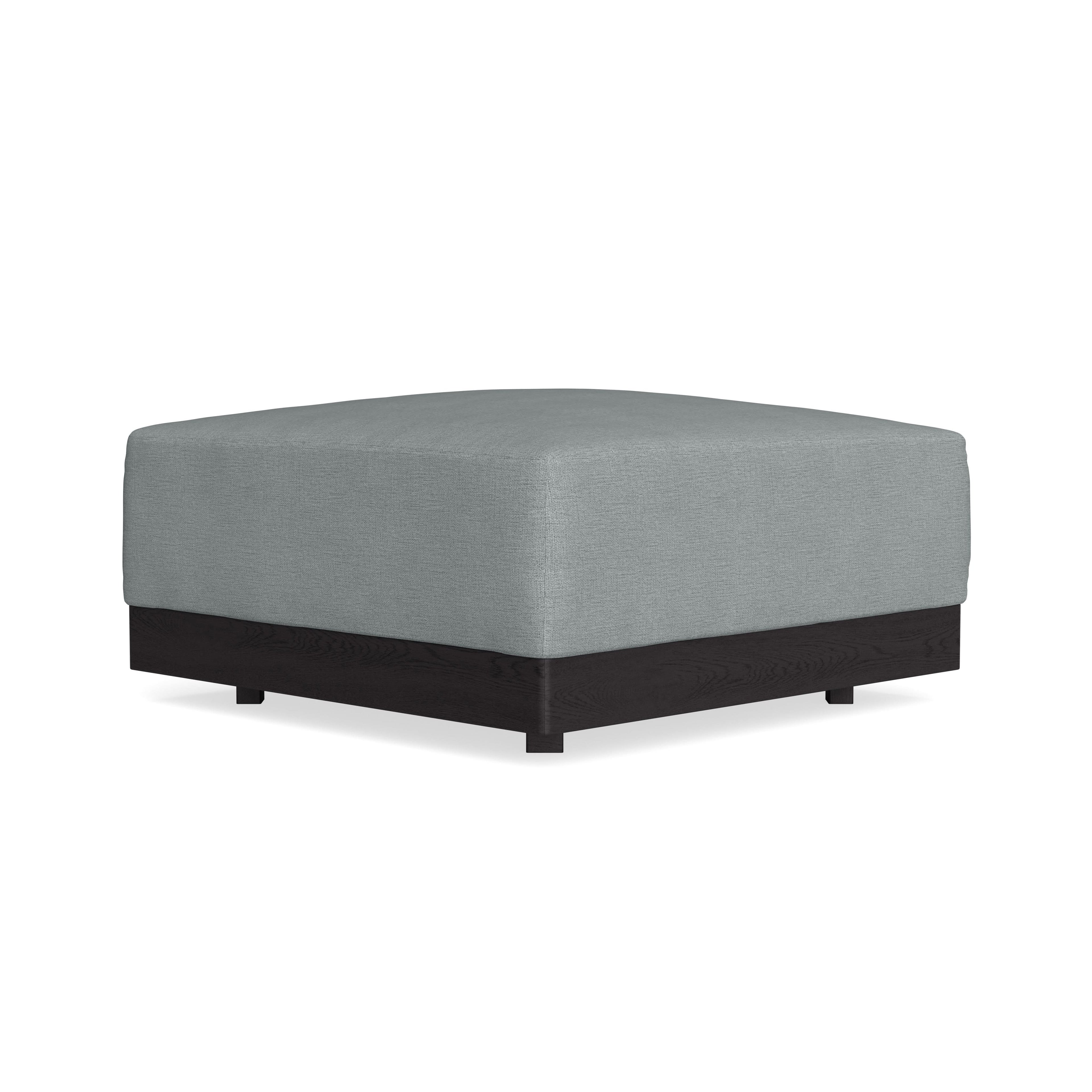 Modular Bondi Black Ottoman in Light Steel | Memory Foam Blend