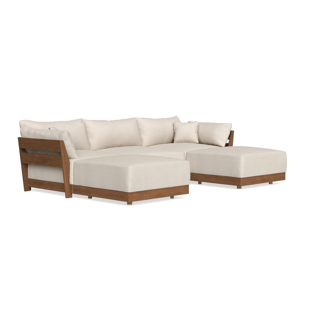 Modular Bondi Espresso 3-Seater U-Sectional in Seashell | Memory Foam Blend
