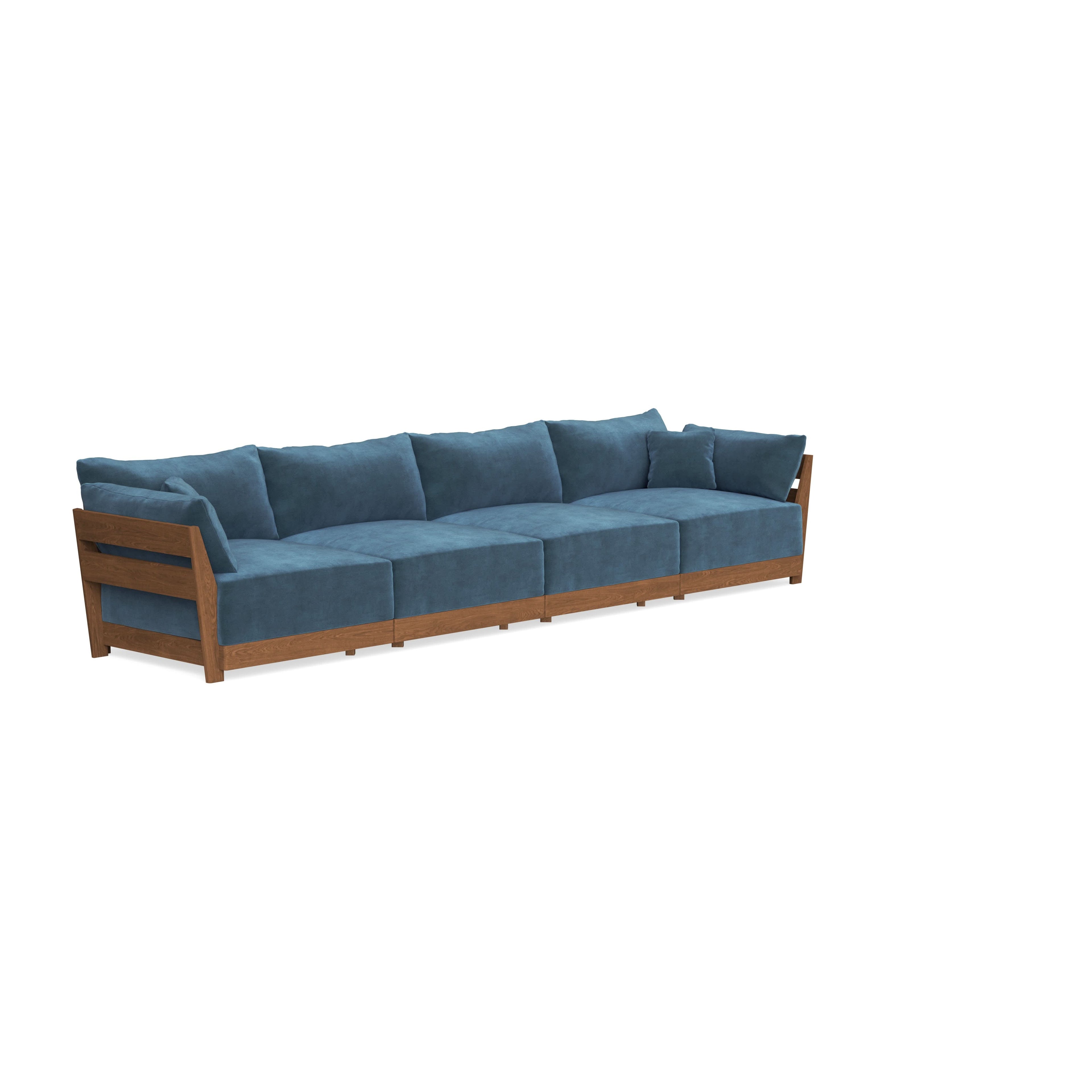 Modular Bondi Espresso 4-Seater Sofa in Oxford Blue | Classic Blend