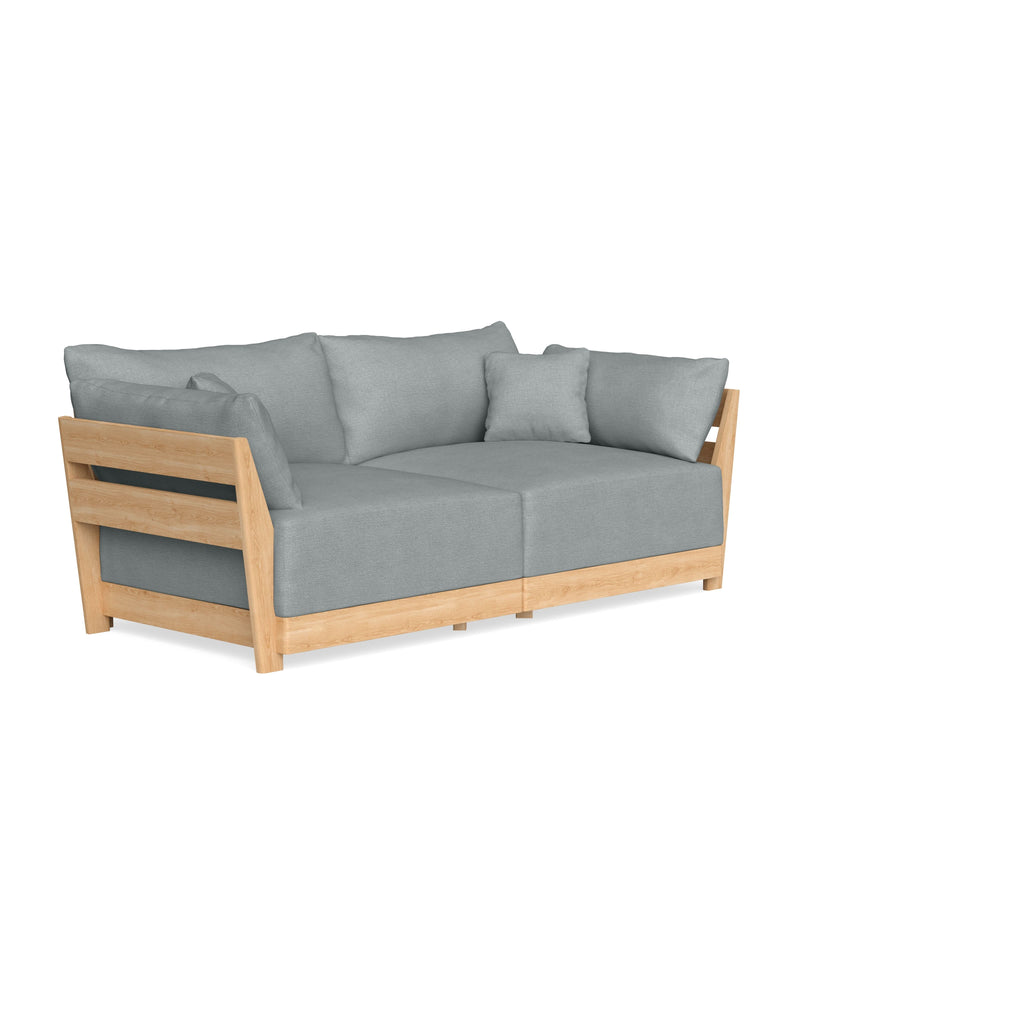 Modular Bondi Latte 2-Seater Sofa in Light Steel | Classic Blend