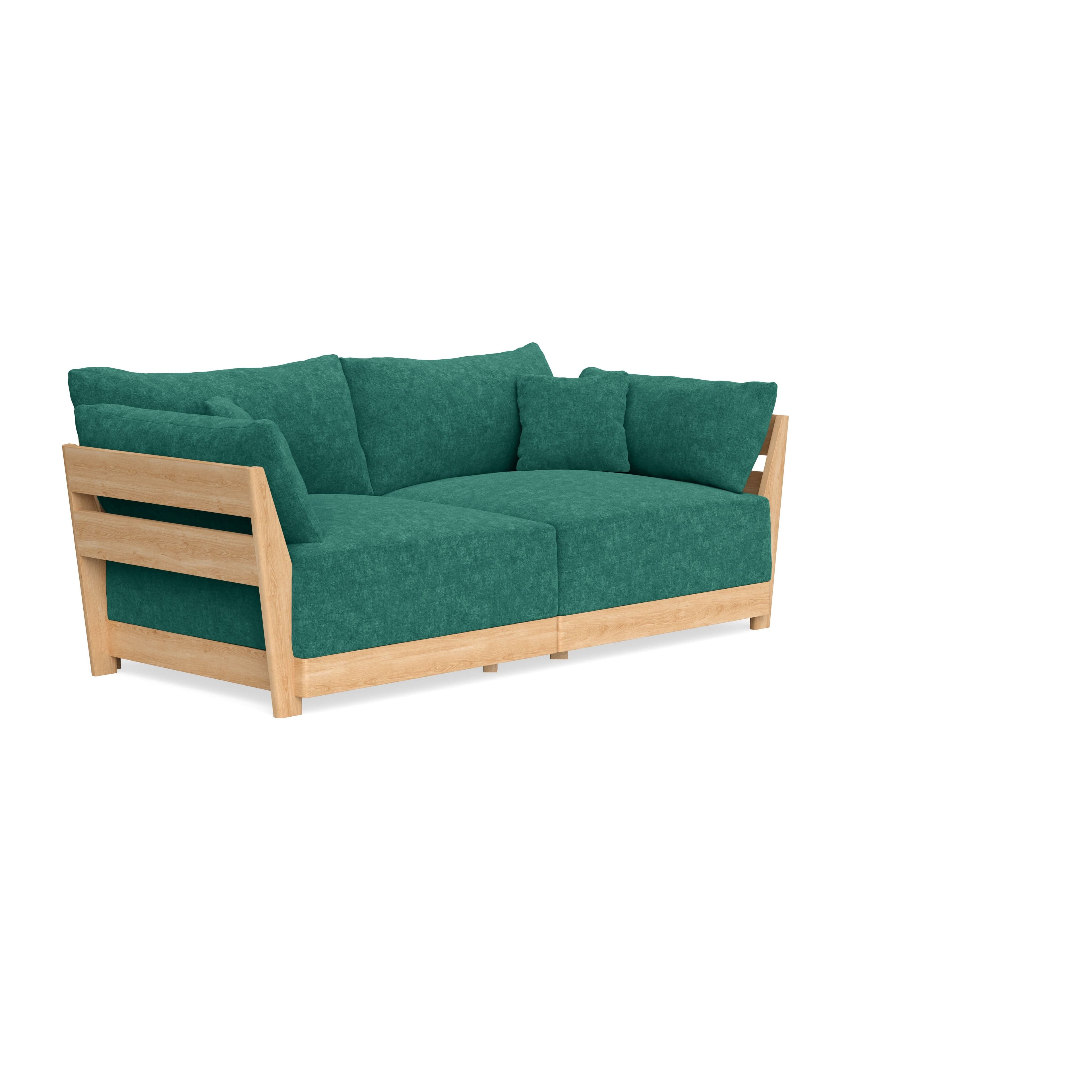 Modular Bondi Latte 2-Seater Sofa in Jade Green | Memory Foam Blend