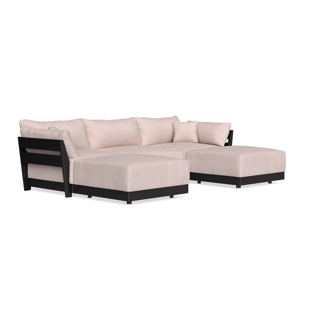 Modular Bondi Black 3-Seater U-Sectional in Blush | Memory Foam Blend