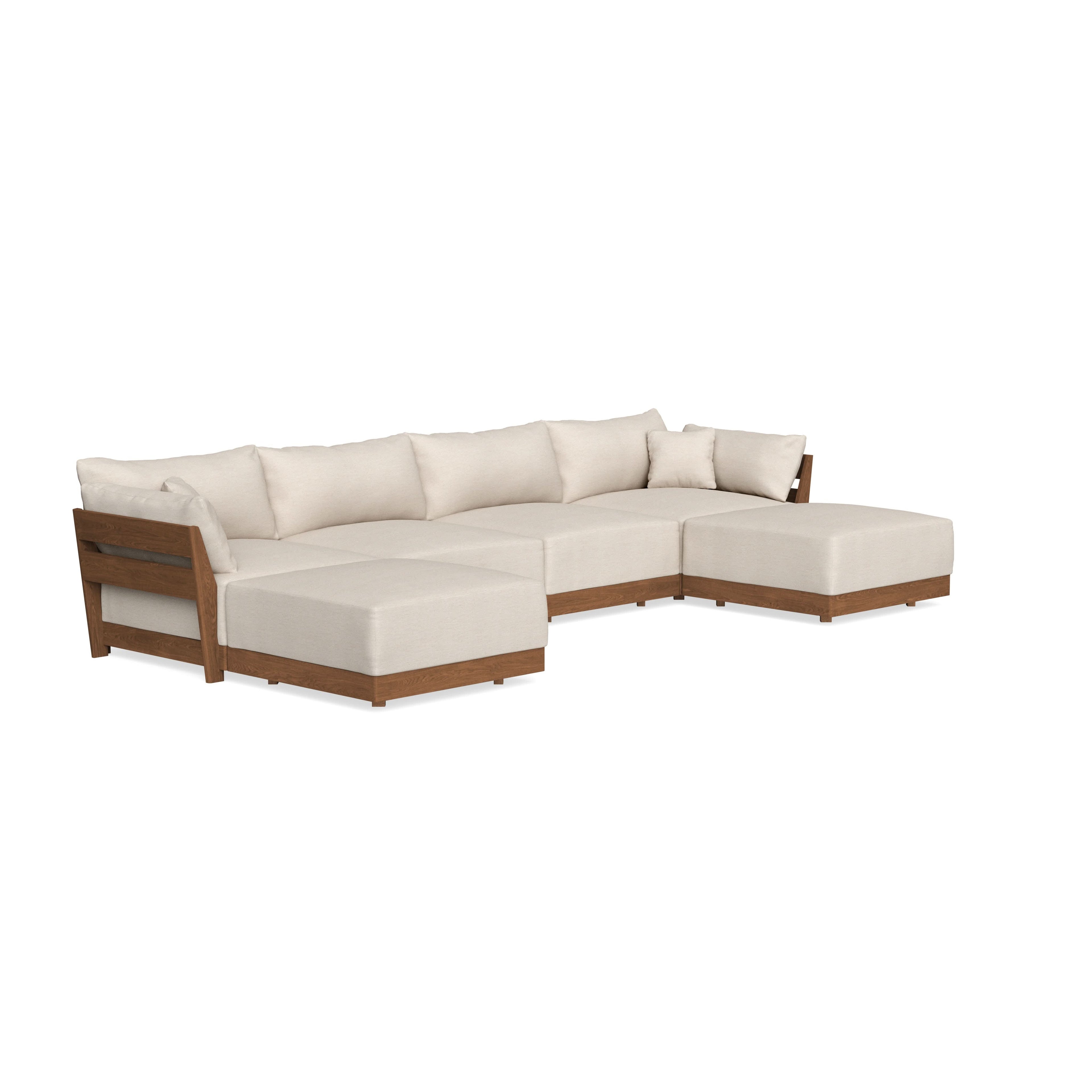 Modular Bondi Espresso 4-Seater U-Sectional in Seashell | Classic Blend