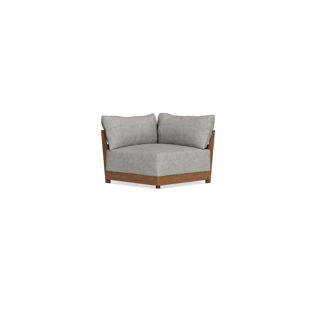 Modular Bondi Espresso Corner Chair in Fog | Memory Foam Blend
