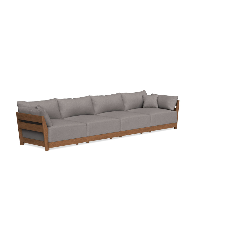 Modular Bondi Espresso 4-Seater Sofa in Cement | Memory Foam Blend