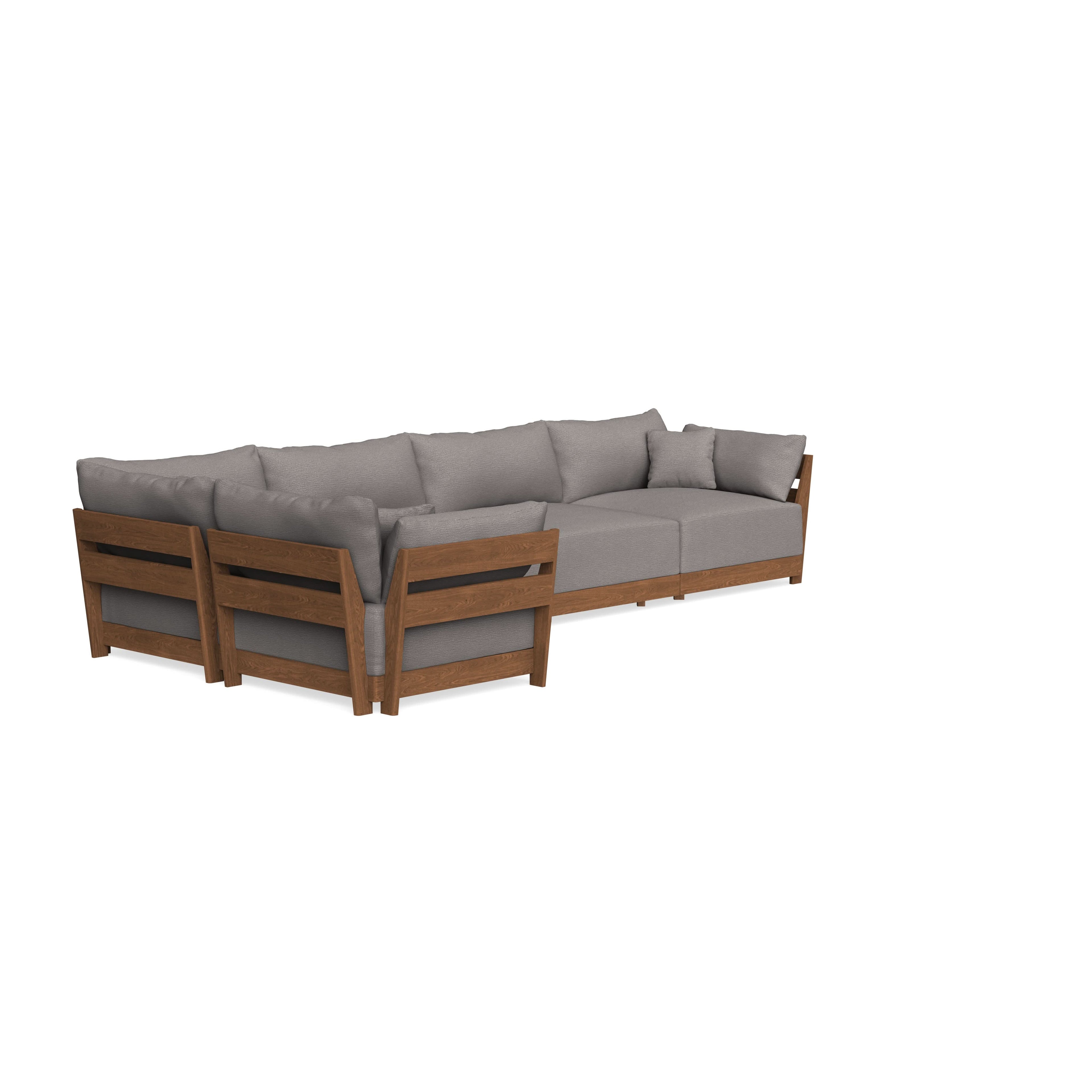 Modular Bondi Espresso 5-Seater L-Sectional in Cement | Classic Blend