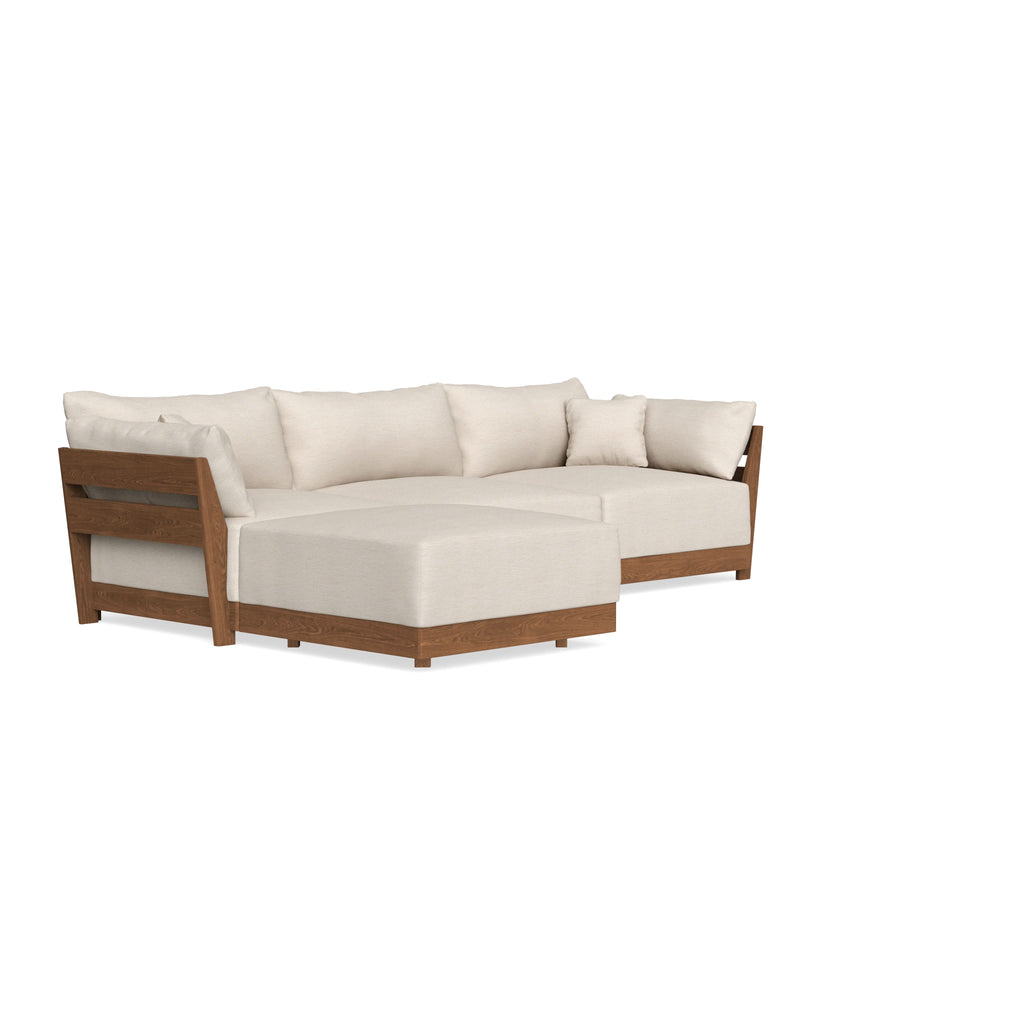 Modular Bondi Espresso 3-Seater Sectional in Seashell | Classic Blend