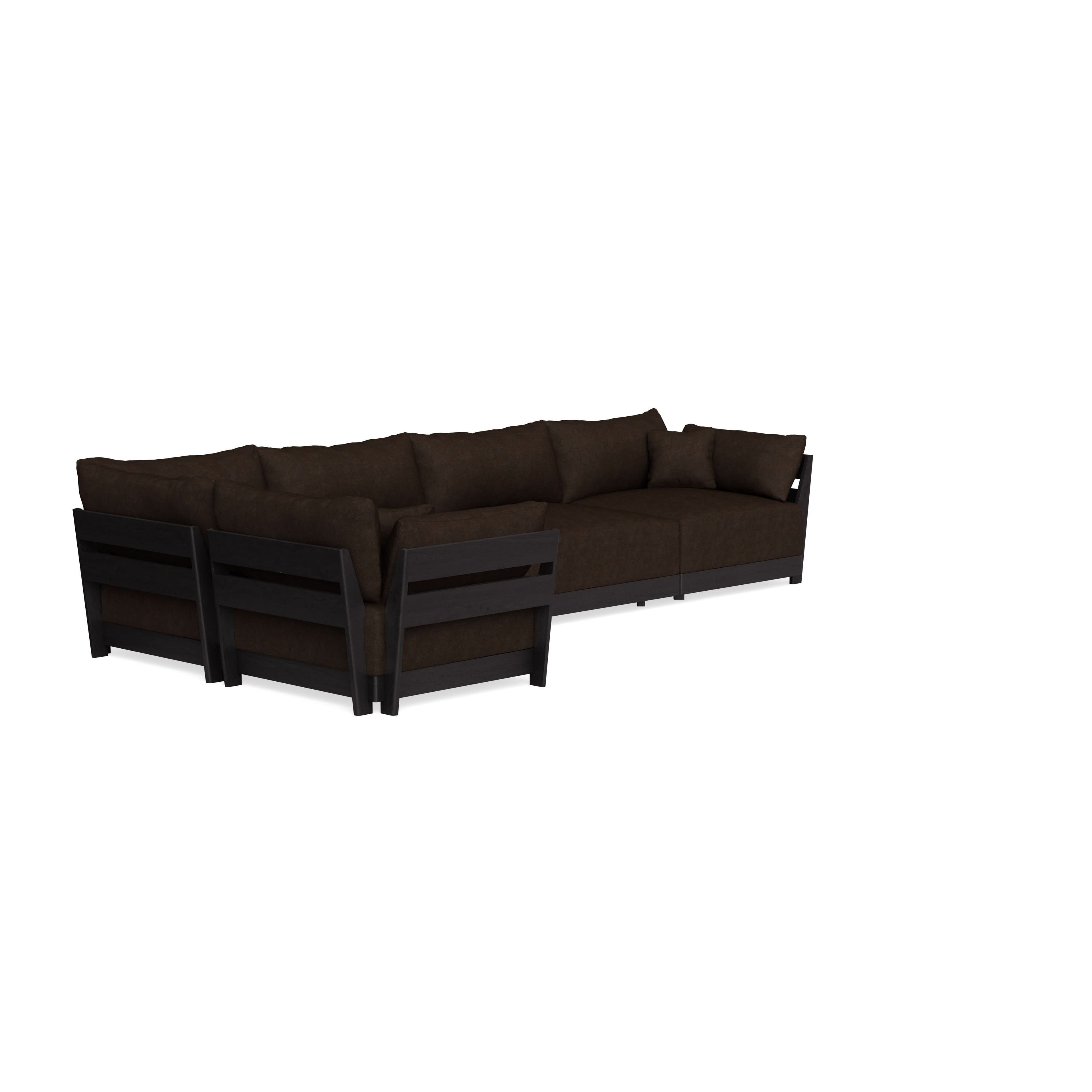 Modular Bondi Black 5-Seater L-Sectional in Espresso | Classic Blend