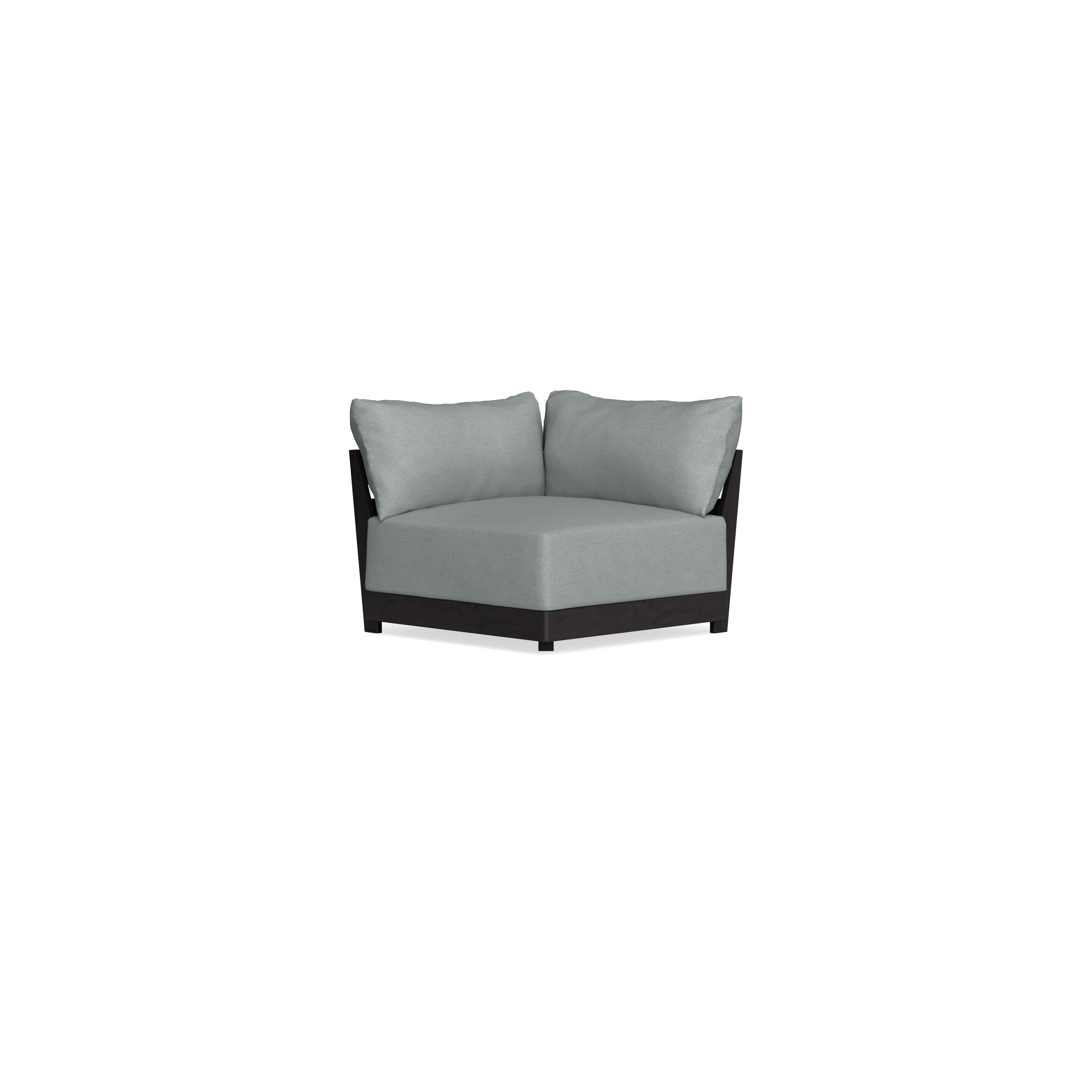 Modular Bondi Black Corner Chair in Light Steel | Classic Blend